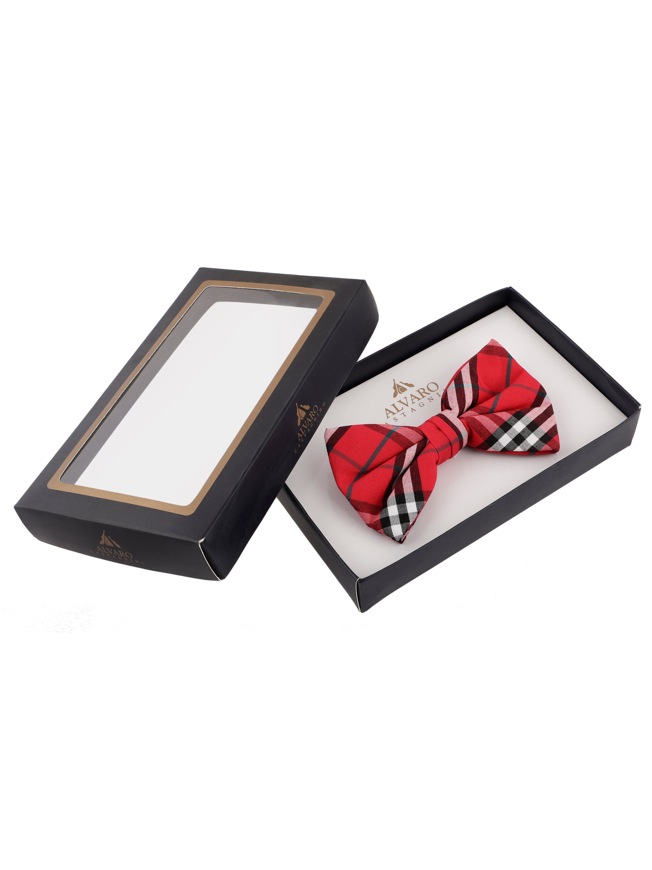 Alvaro Castagnino Men Red & Multicolored Striped Bow Tie