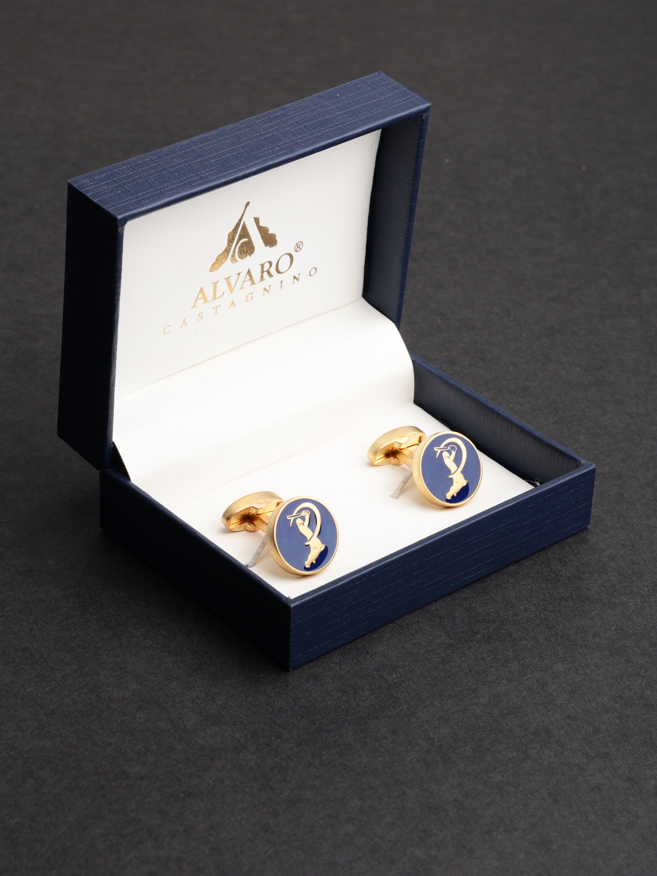 Gold IPL Cricket Cufflinks