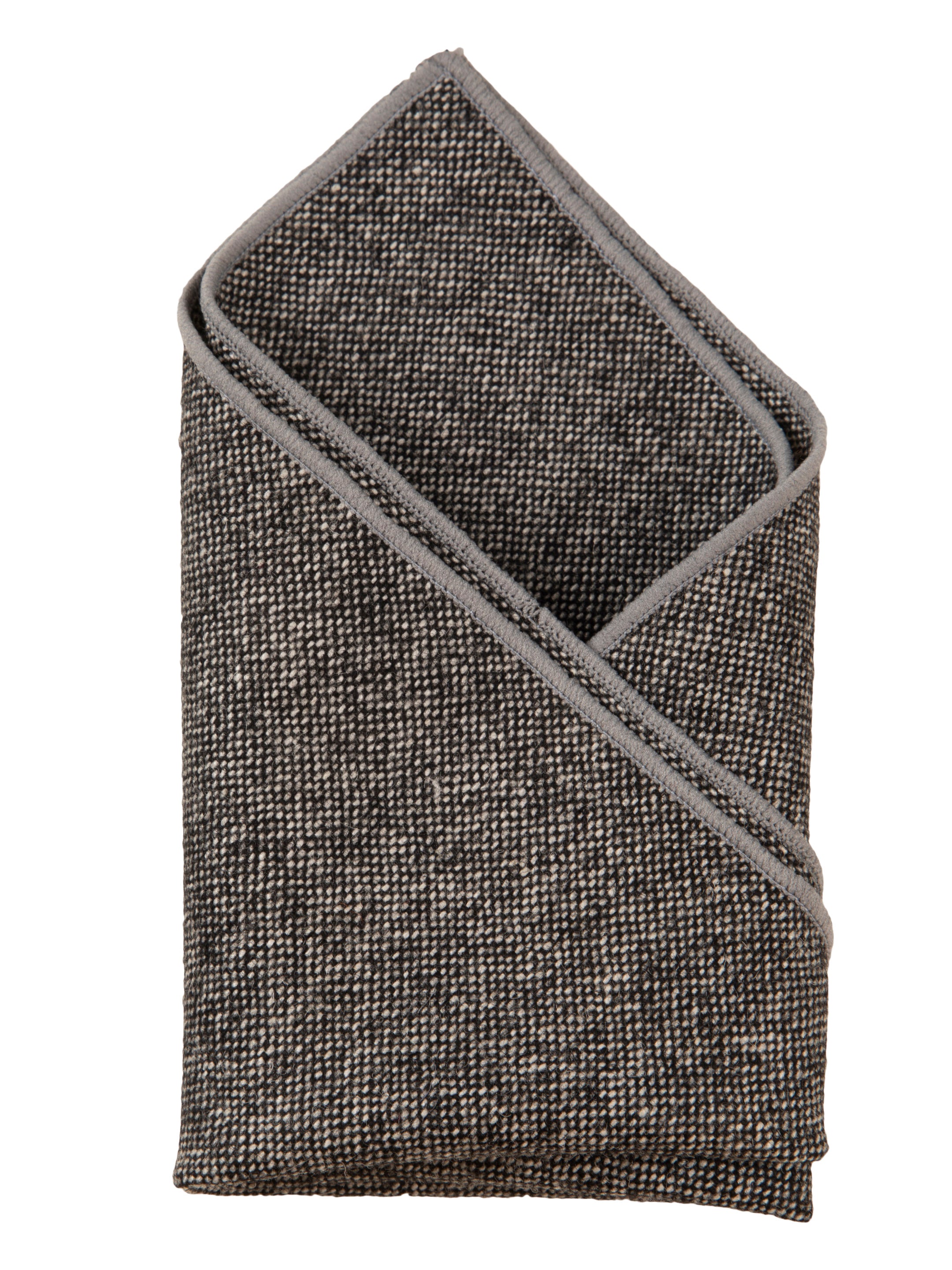 Grey Solid Cotton Pocket Square