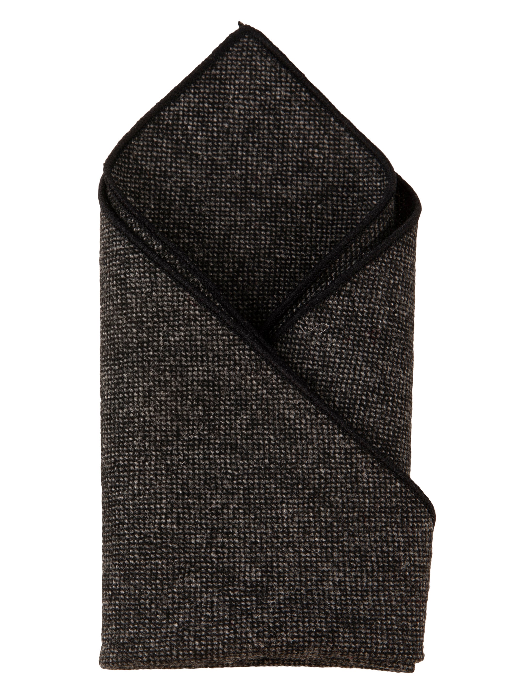 Alvaro Castagnino Black Colored Microfiber Pocket Square for Men