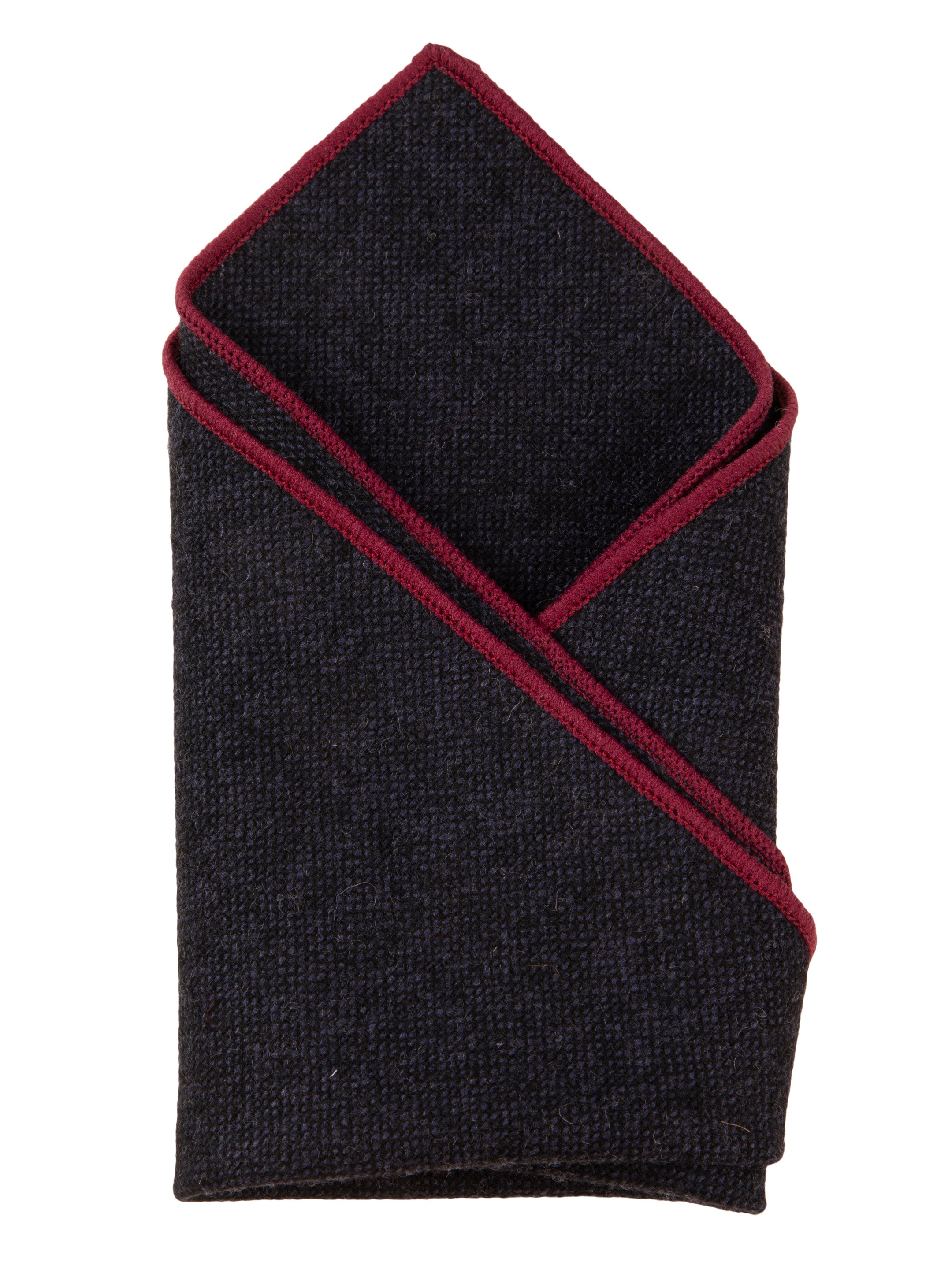 Alvaro Castagnino Black & Red Colored Microfiber Pocket Square for Men