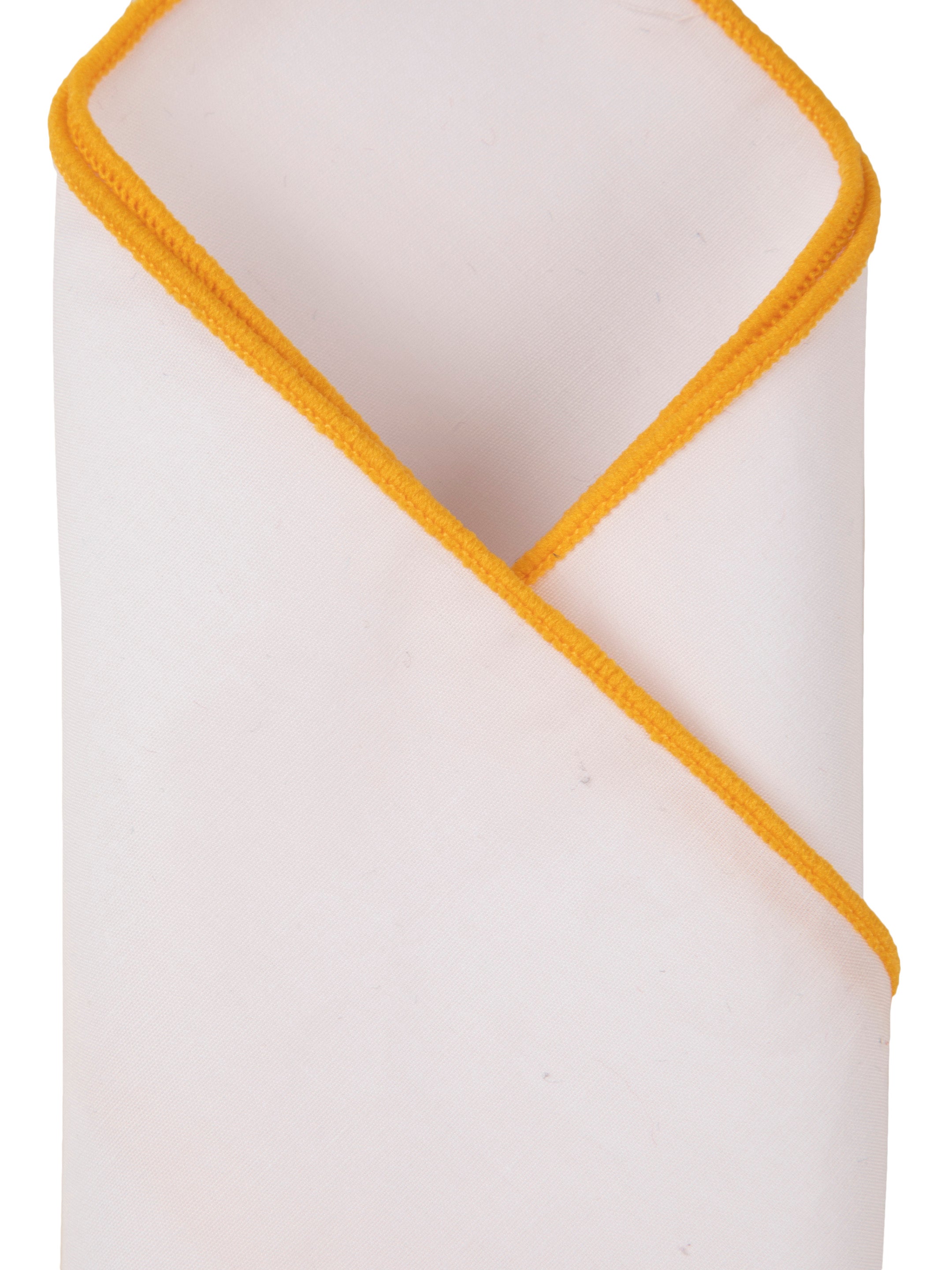 Alvaro Castagnino White & Yellow Colored Microfiber Pocket Square for Men