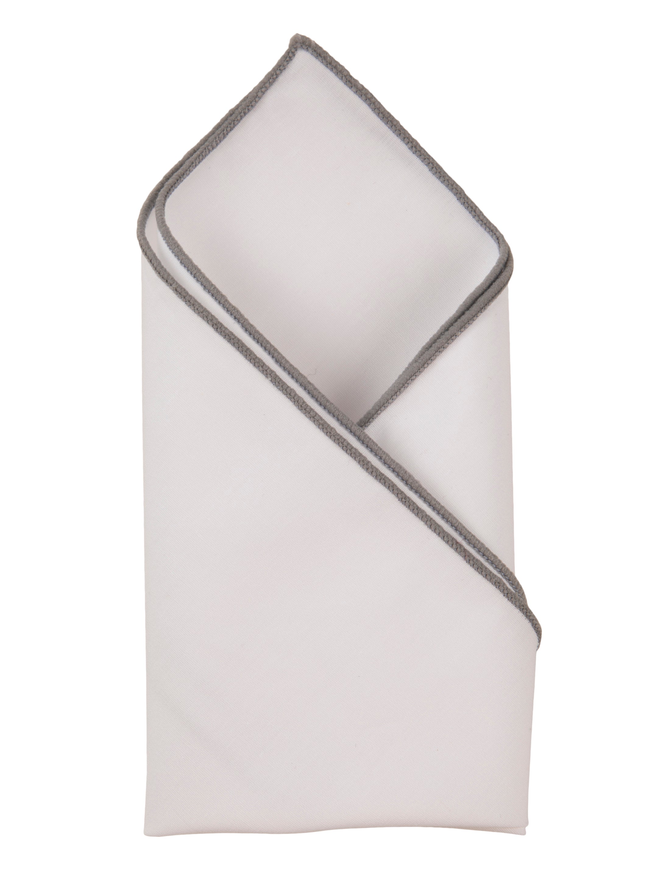 Alvaro Castagnino White & Grey Colored Microfiber Pocket Square for Men