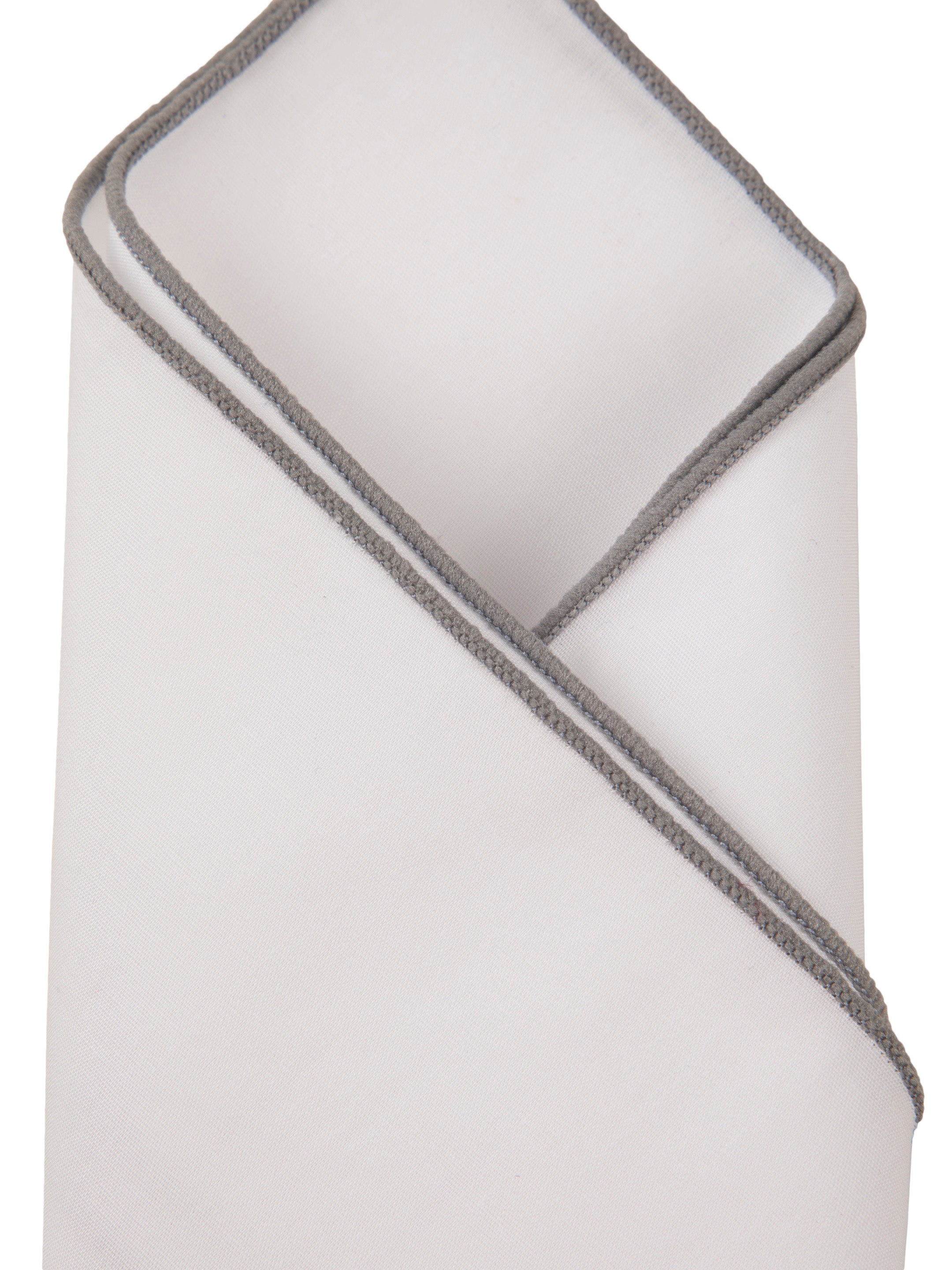 Alvaro Castagnino White & Grey Colored Microfiber Pocket Square for Men