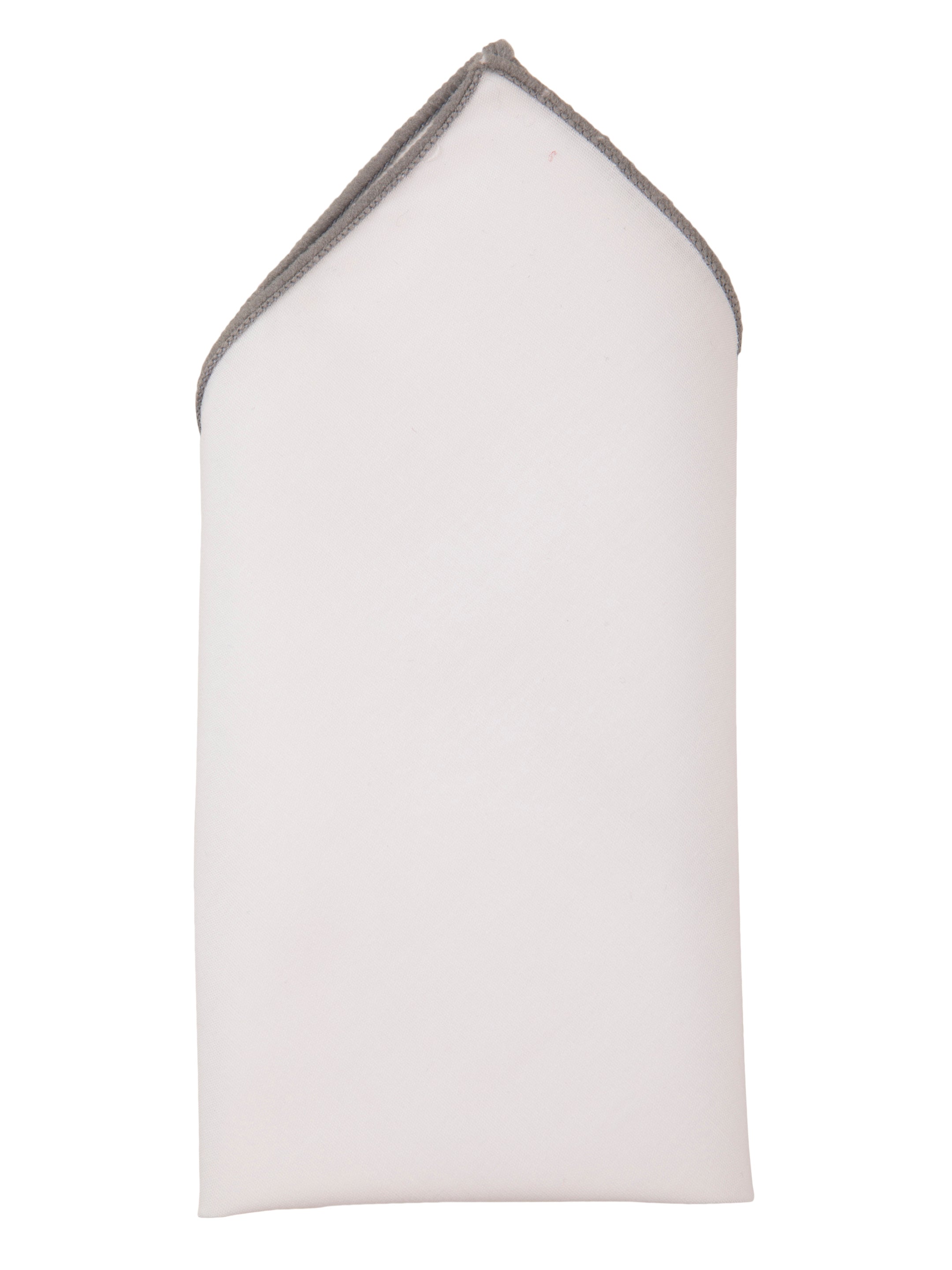 Alvaro Castagnino White & Grey Colored Microfiber Pocket Square for Men