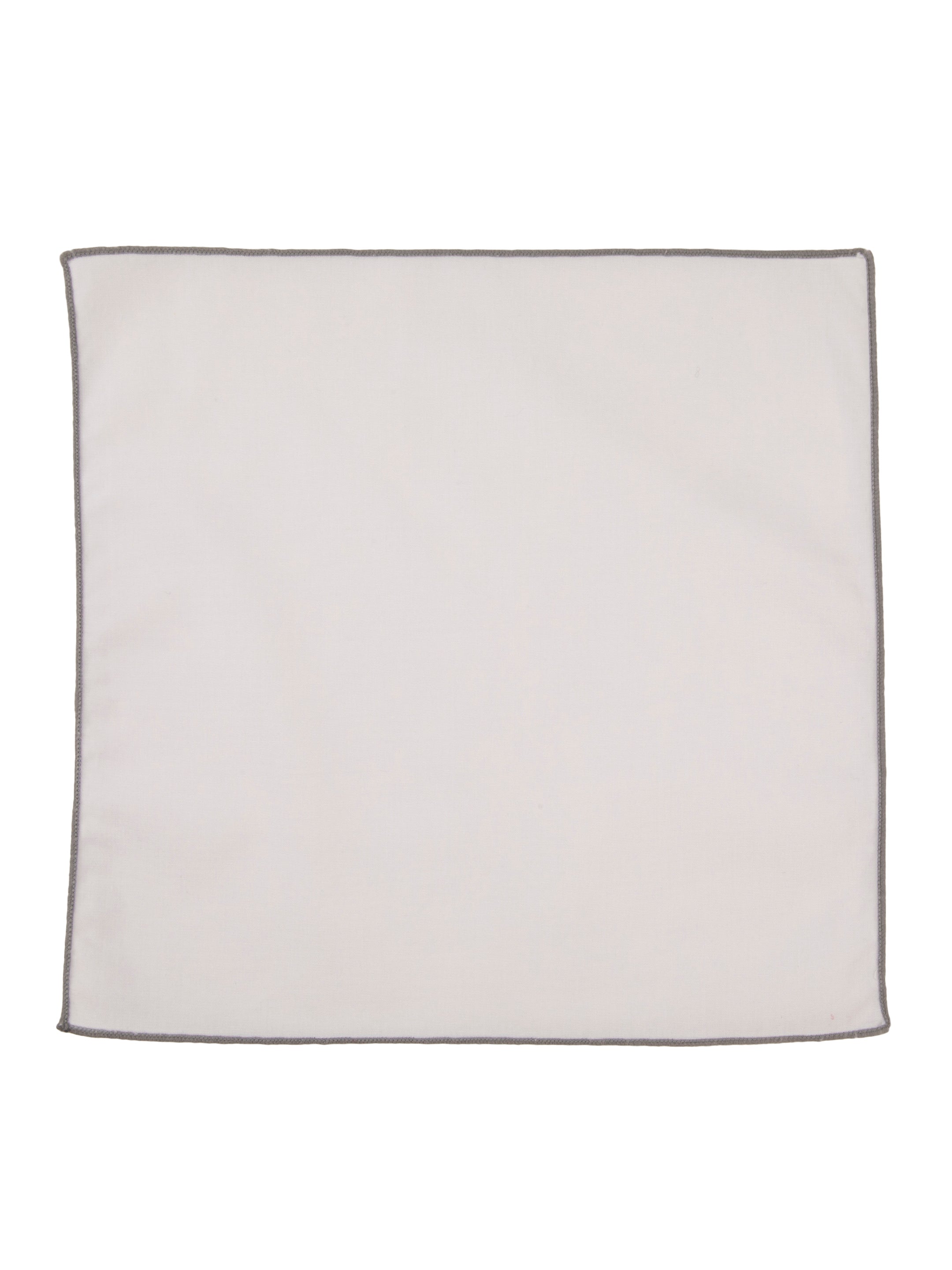 Alvaro Castagnino White & Grey Colored Microfiber Pocket Square for Men