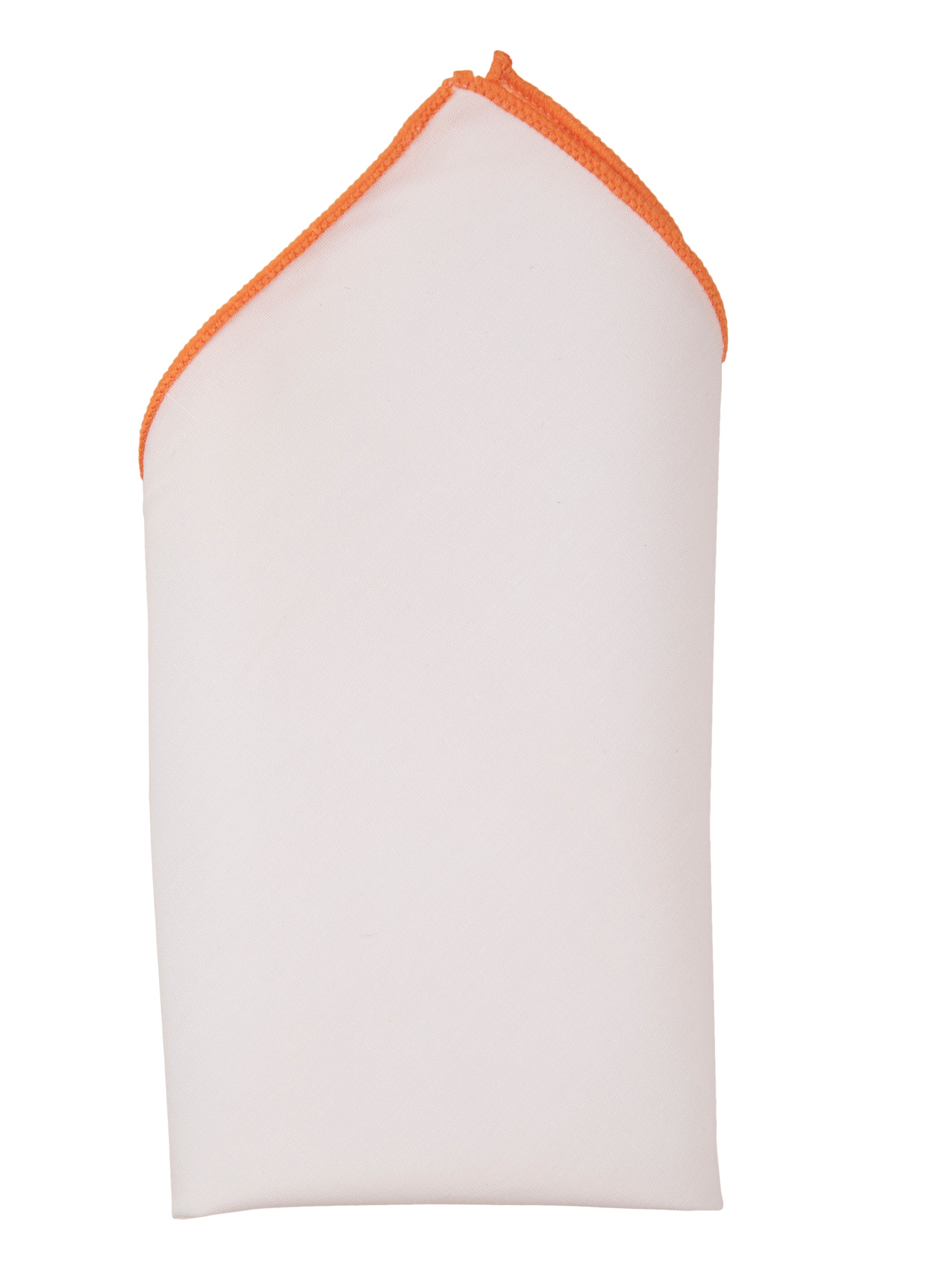 Alvaro Castagnino White & Orange Colored Microfiber Pocket Square for Men