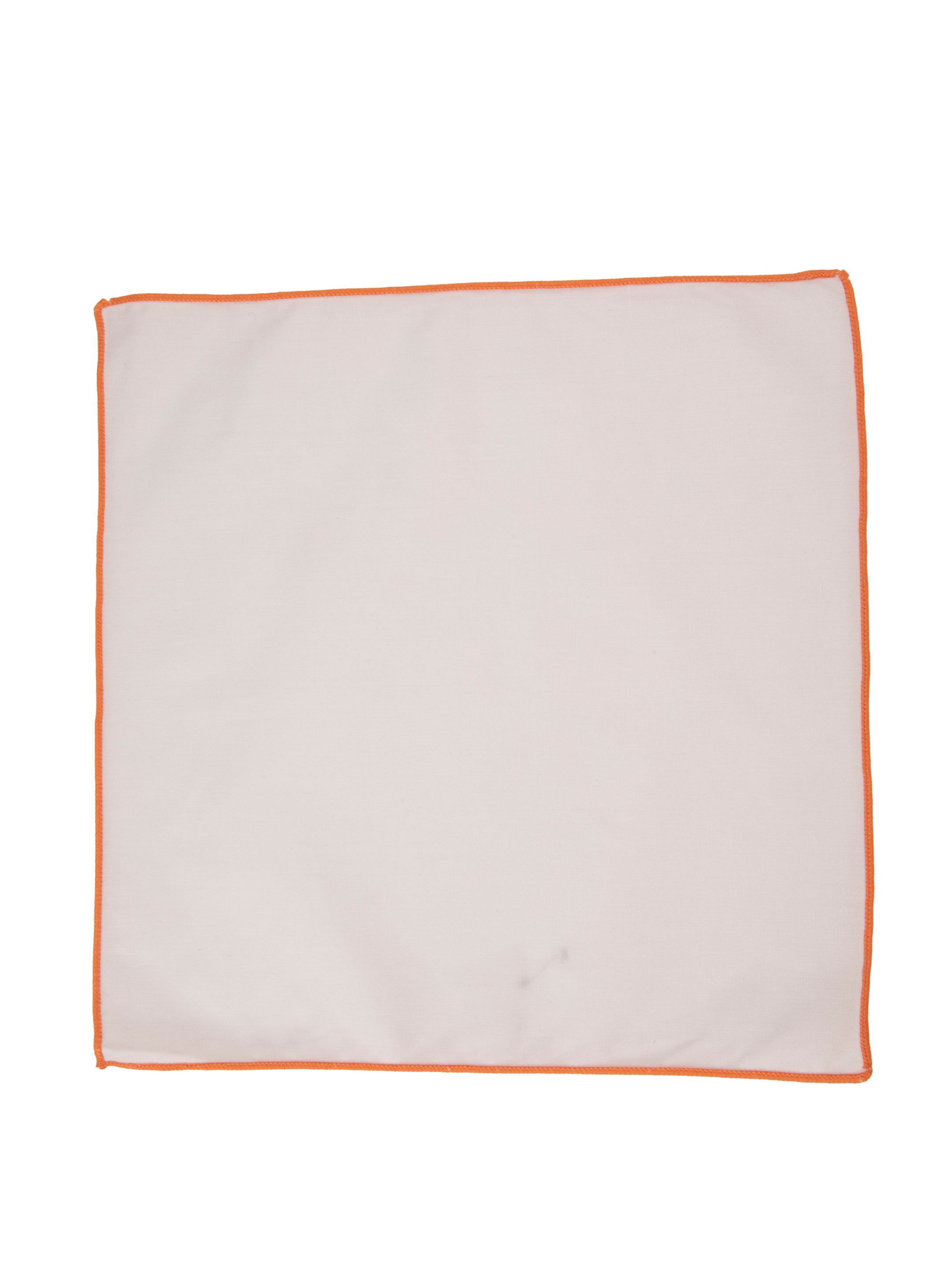 Alvaro Castagnino White & Orange Colored Microfiber Pocket Square for Men