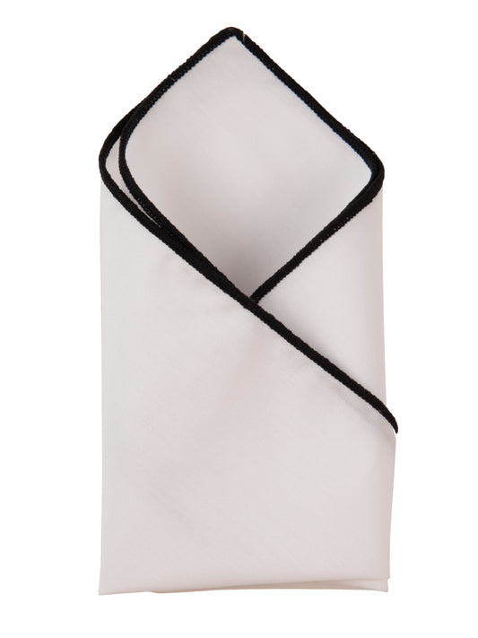 Alvaro Castagnino White & Black Colored Microfiber Pocket Square for Men