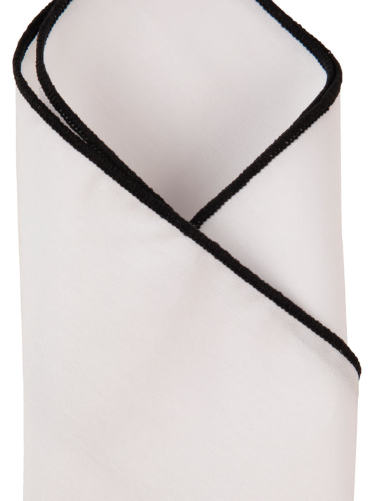 Alvaro Castagnino White & Black Colored Microfiber Pocket Square for Men