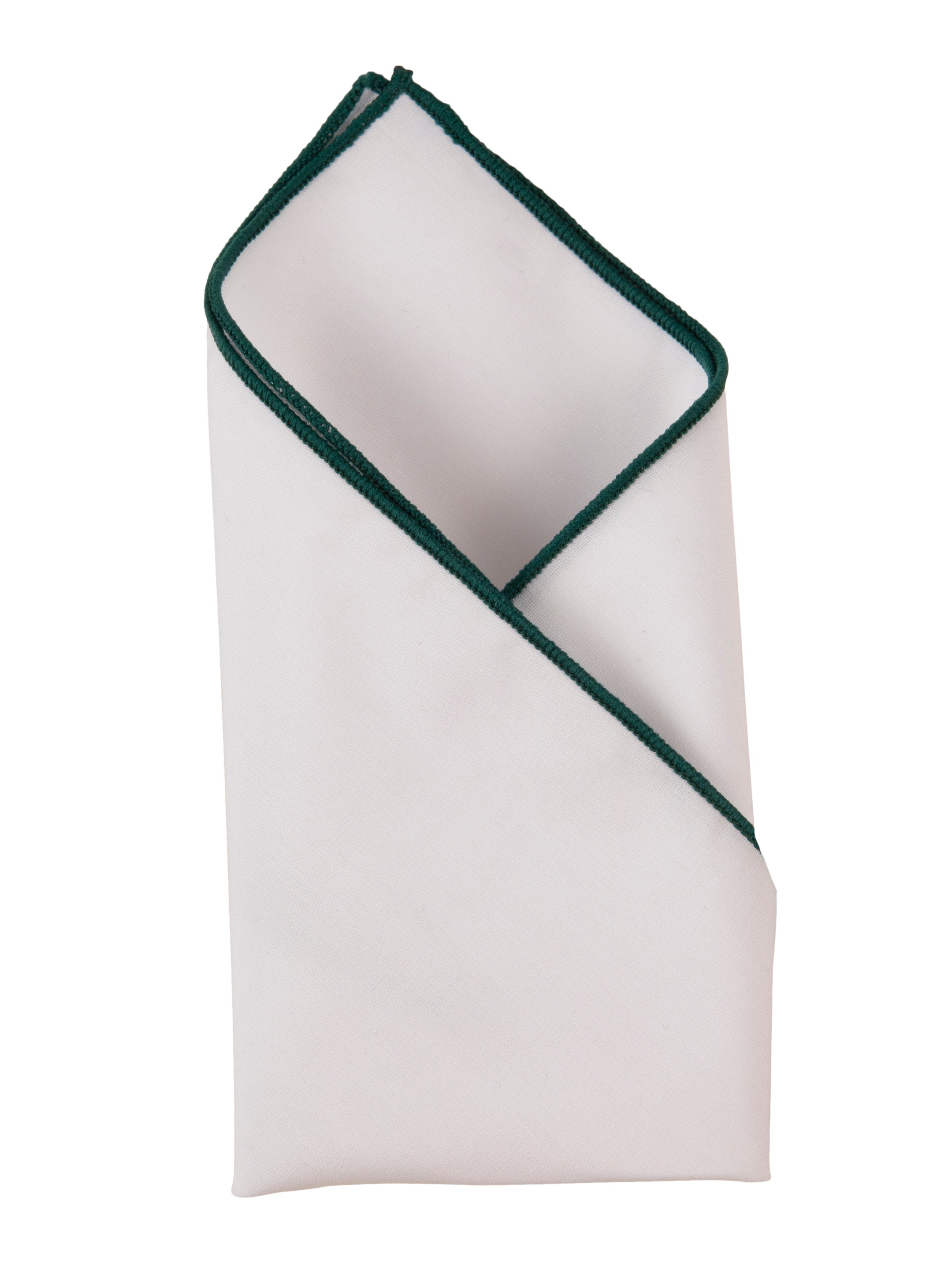 Alvaro Castagnino White & Green Colored Microfiber Pocket Square for Men