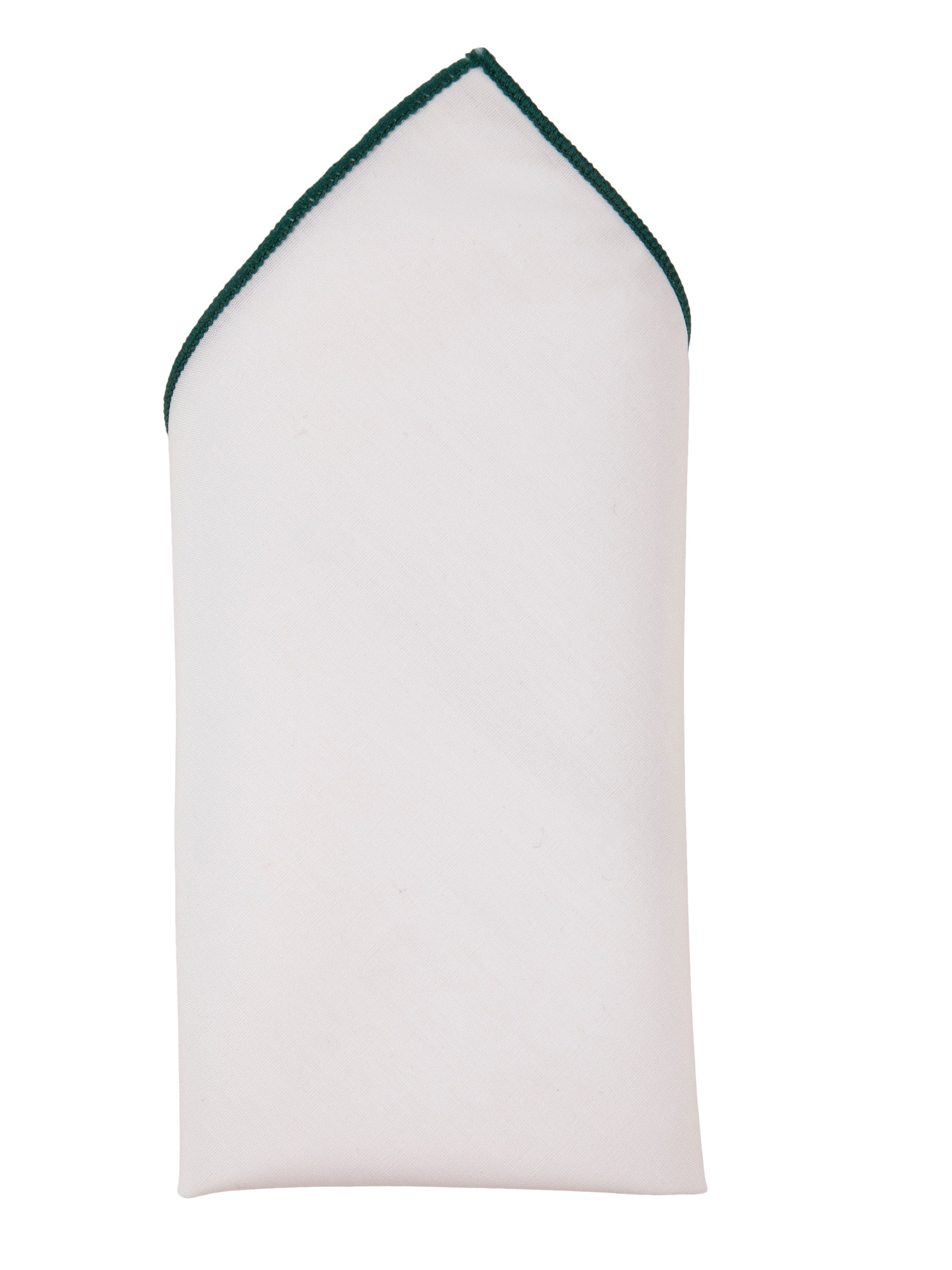 Alvaro Castagnino White & Green Colored Microfiber Pocket Square for Men