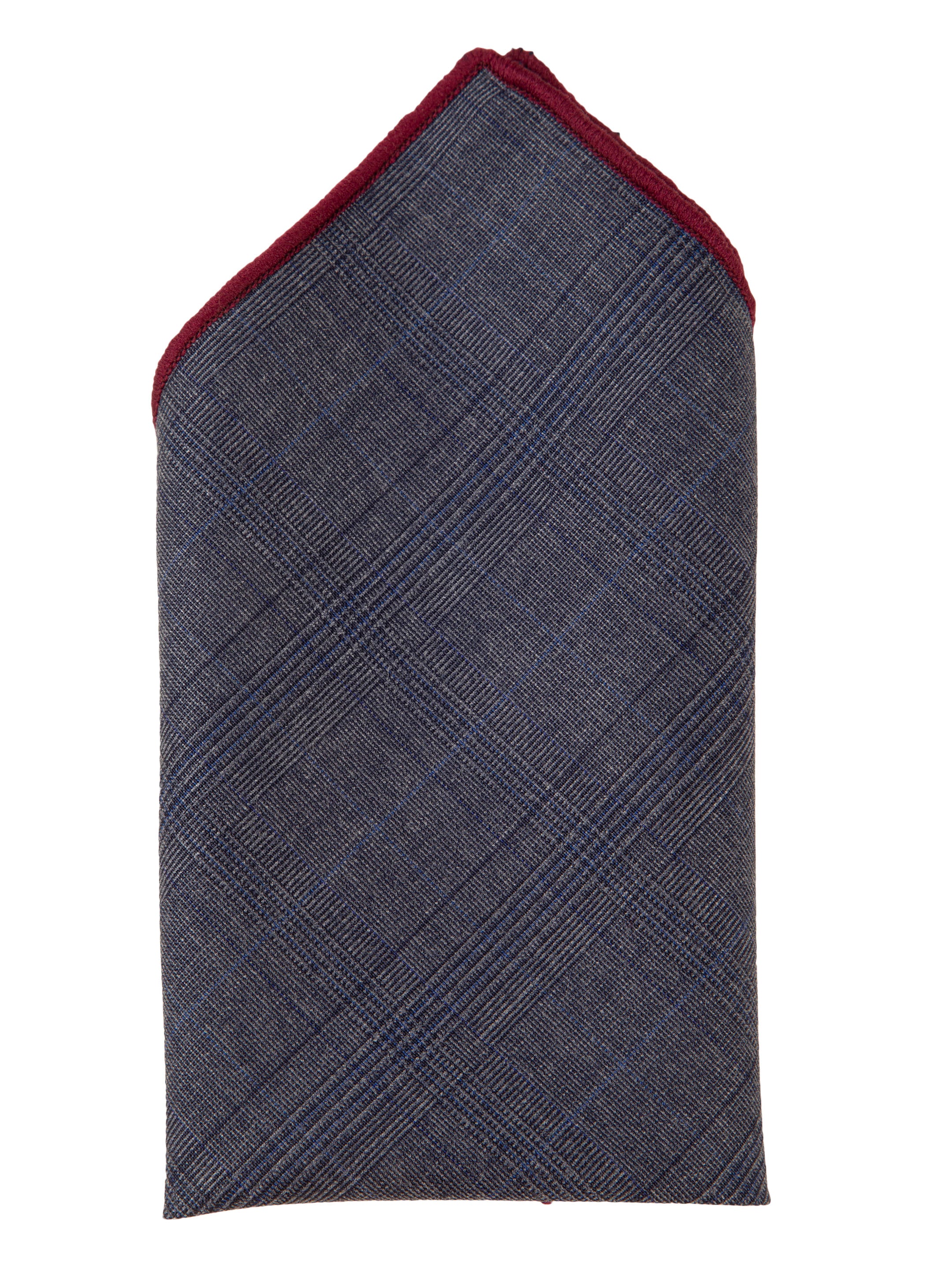 Alvaro Castagnino Grey & Maroon Colored Microfiber Pocket Square for Men
