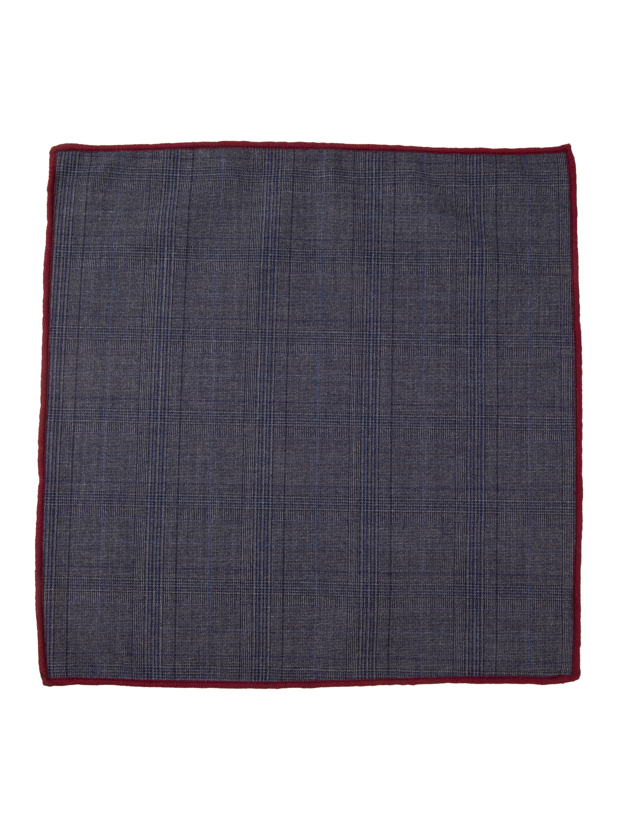 Alvaro Castagnino Grey & Maroon Colored Microfiber Pocket Square for Men
