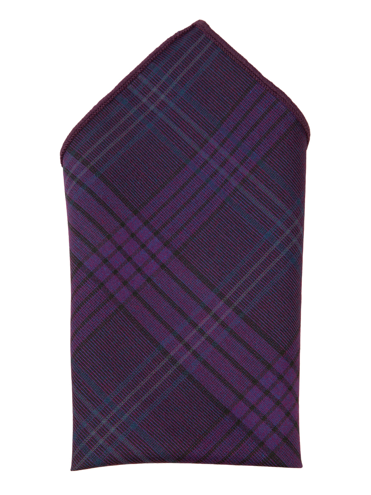 Purple Plaid Cotton Pocket Square