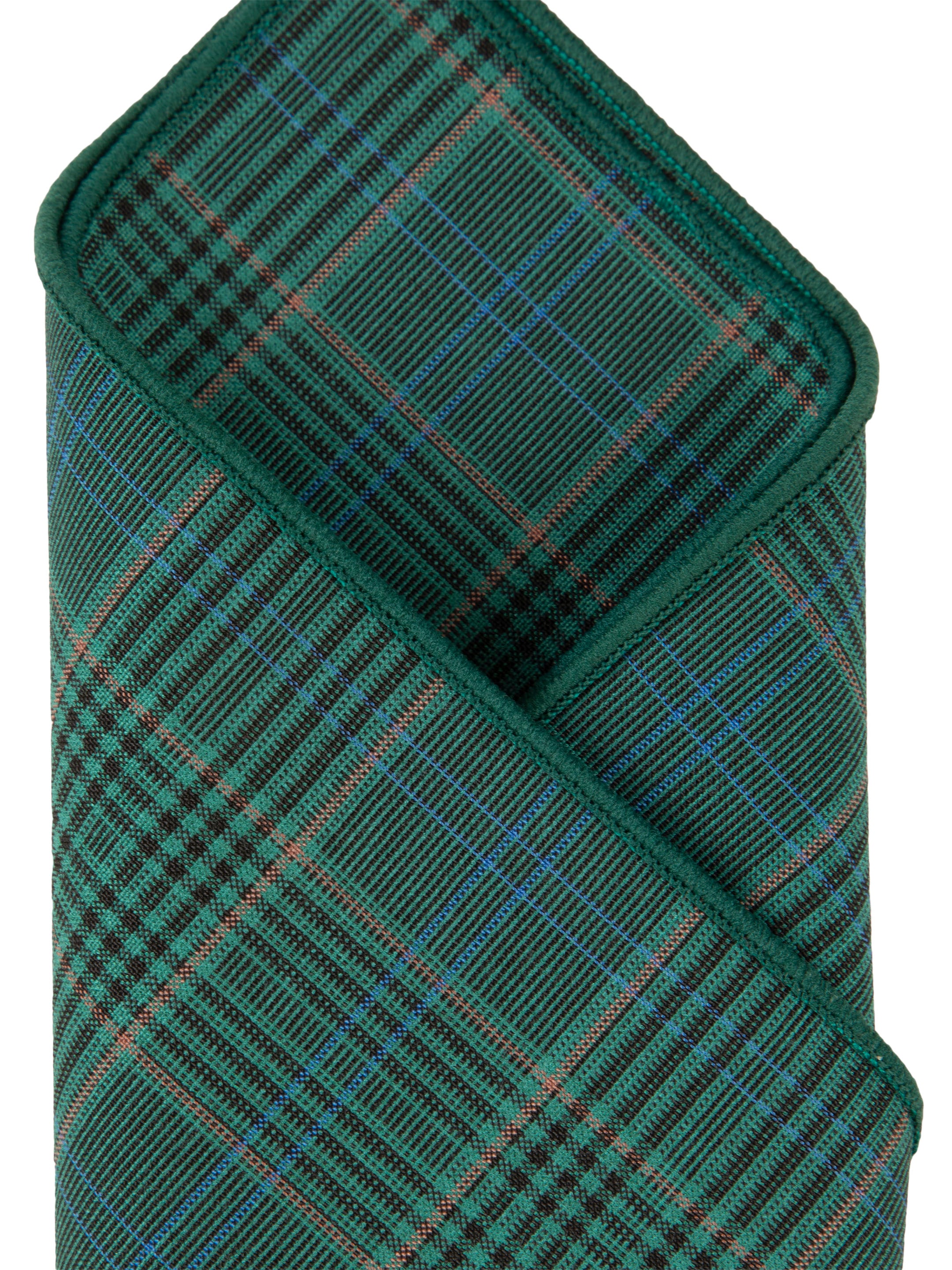 Green Check Cotton Pocket Square