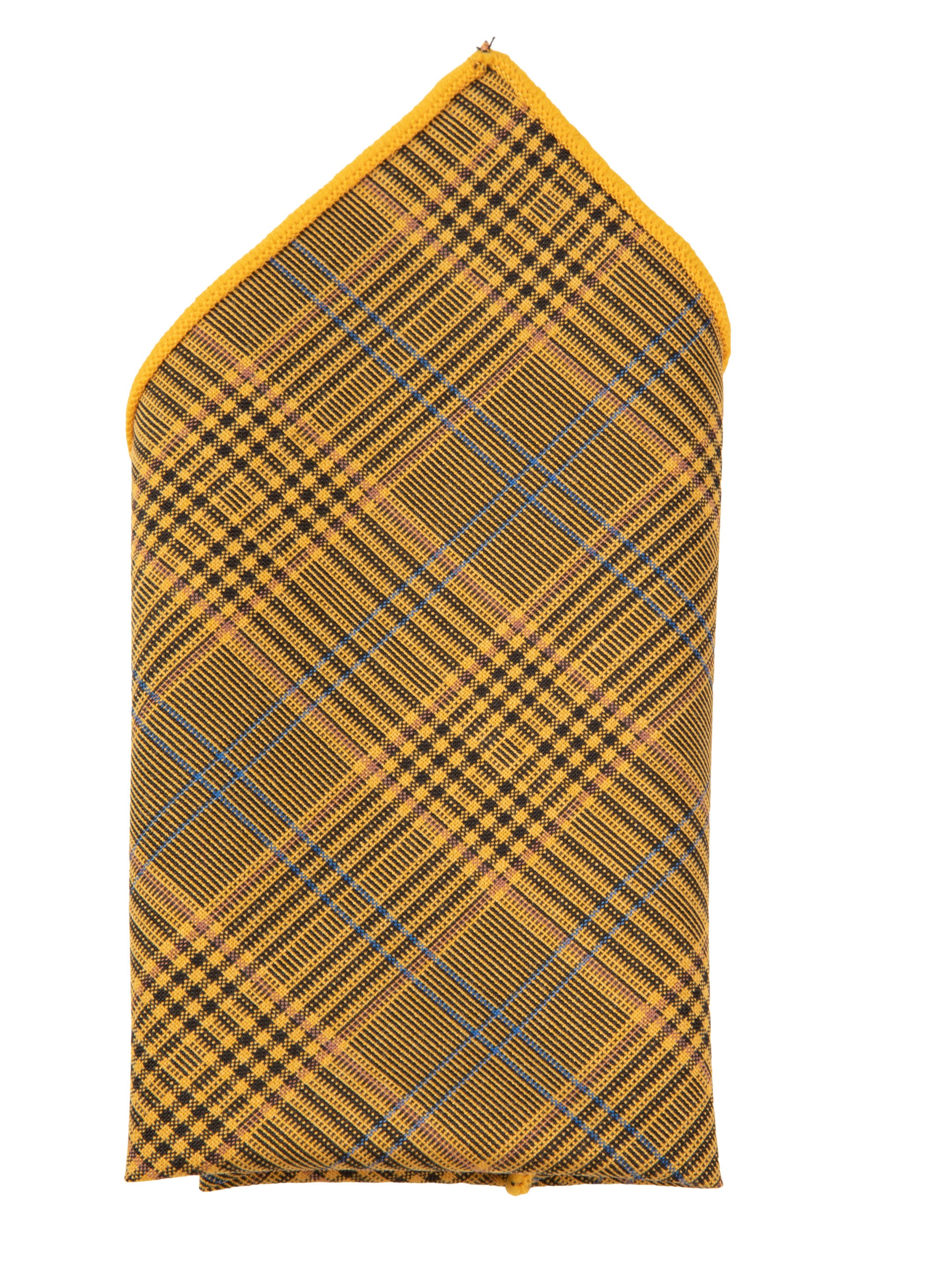Alvaro Castagnino Mustard & Brown Colored Microfiber Pocket Square for Men