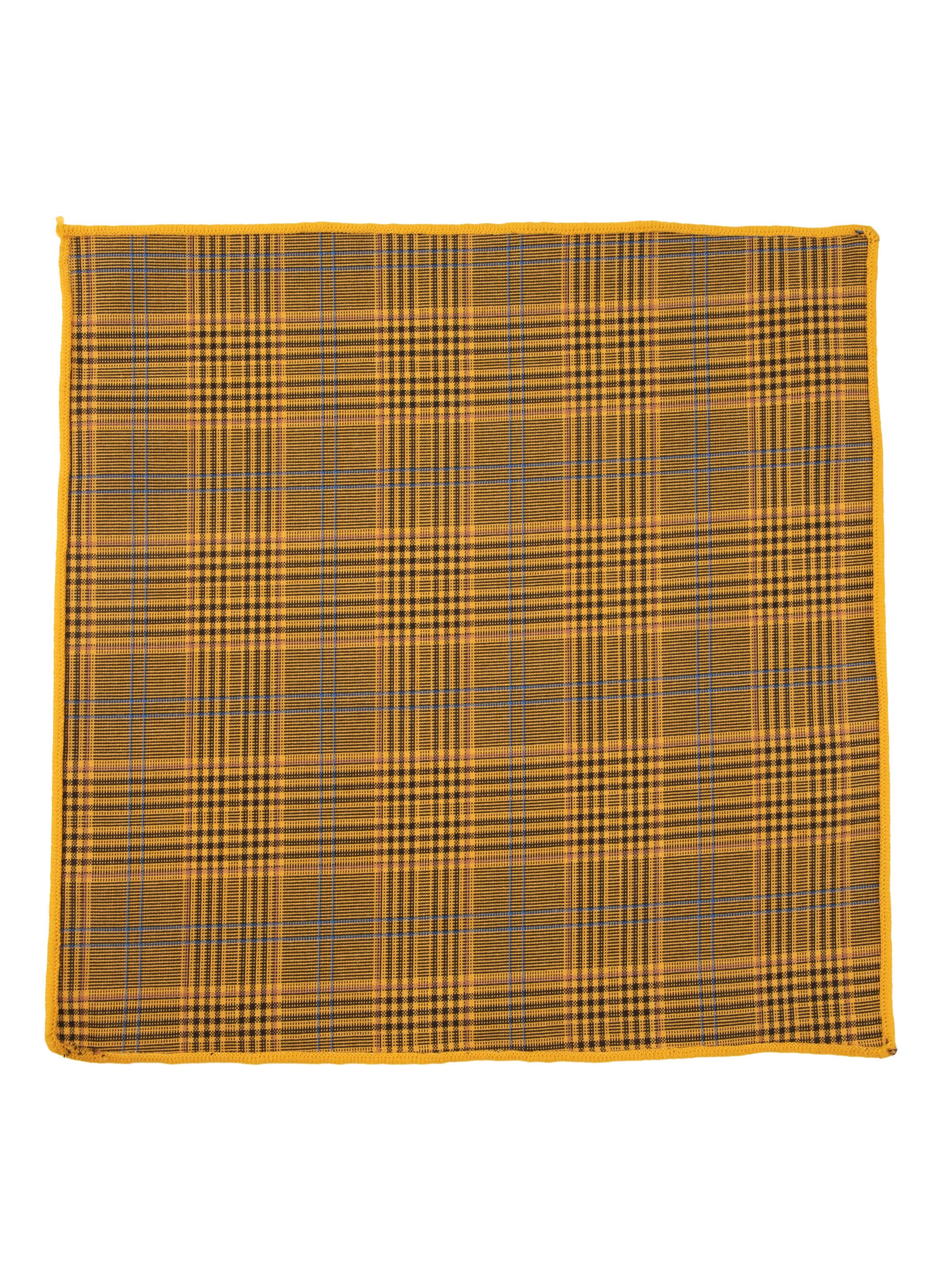 Alvaro Castagnino Mustard & Brown Colored Microfiber Pocket Square for Men