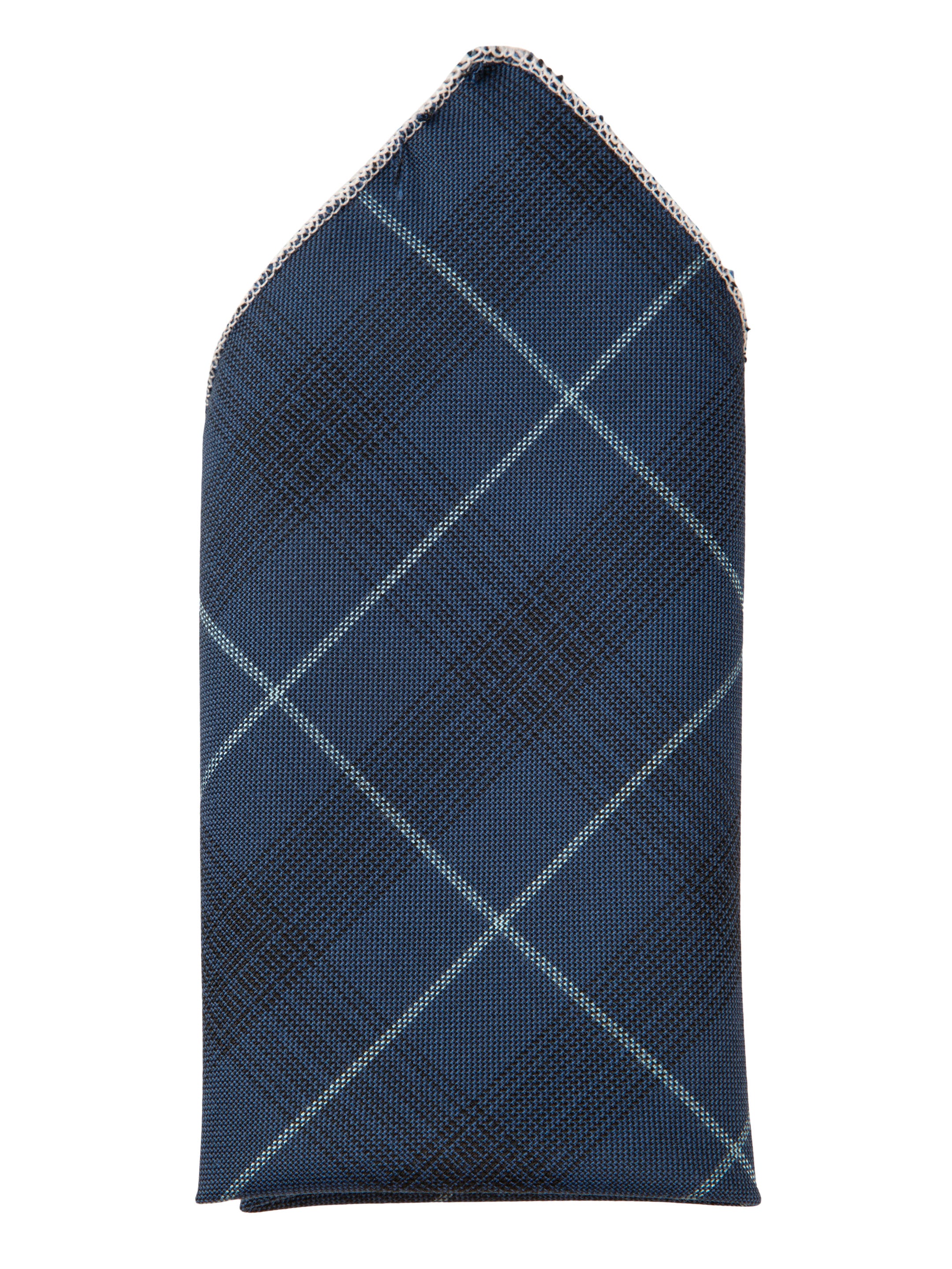 Alvaro Castagnino Blue & Silver Colored Microfiber Pocket Square for Men