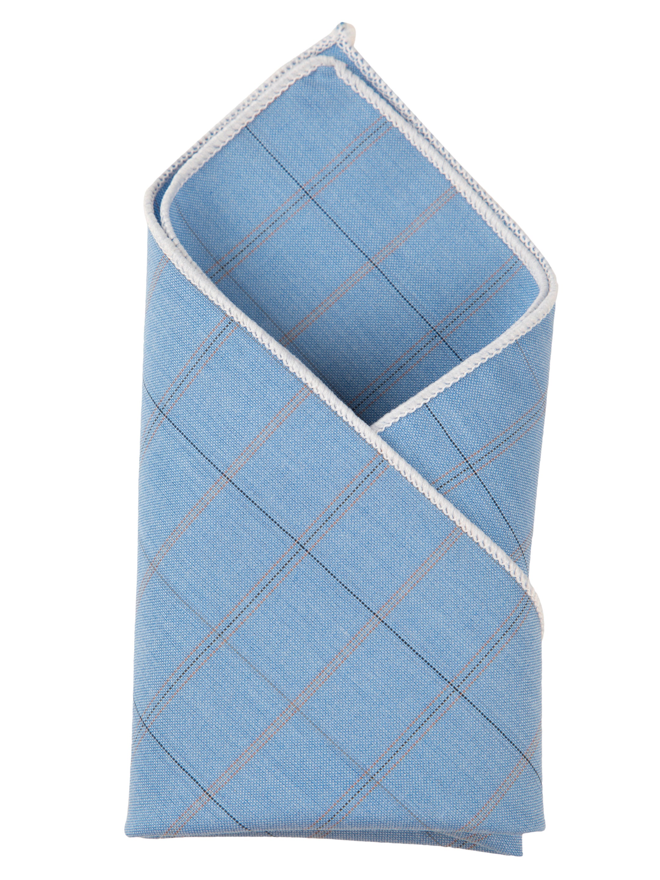 Alvaro Castagnino Blue & White Colored Microfiber Pocket Square for Men