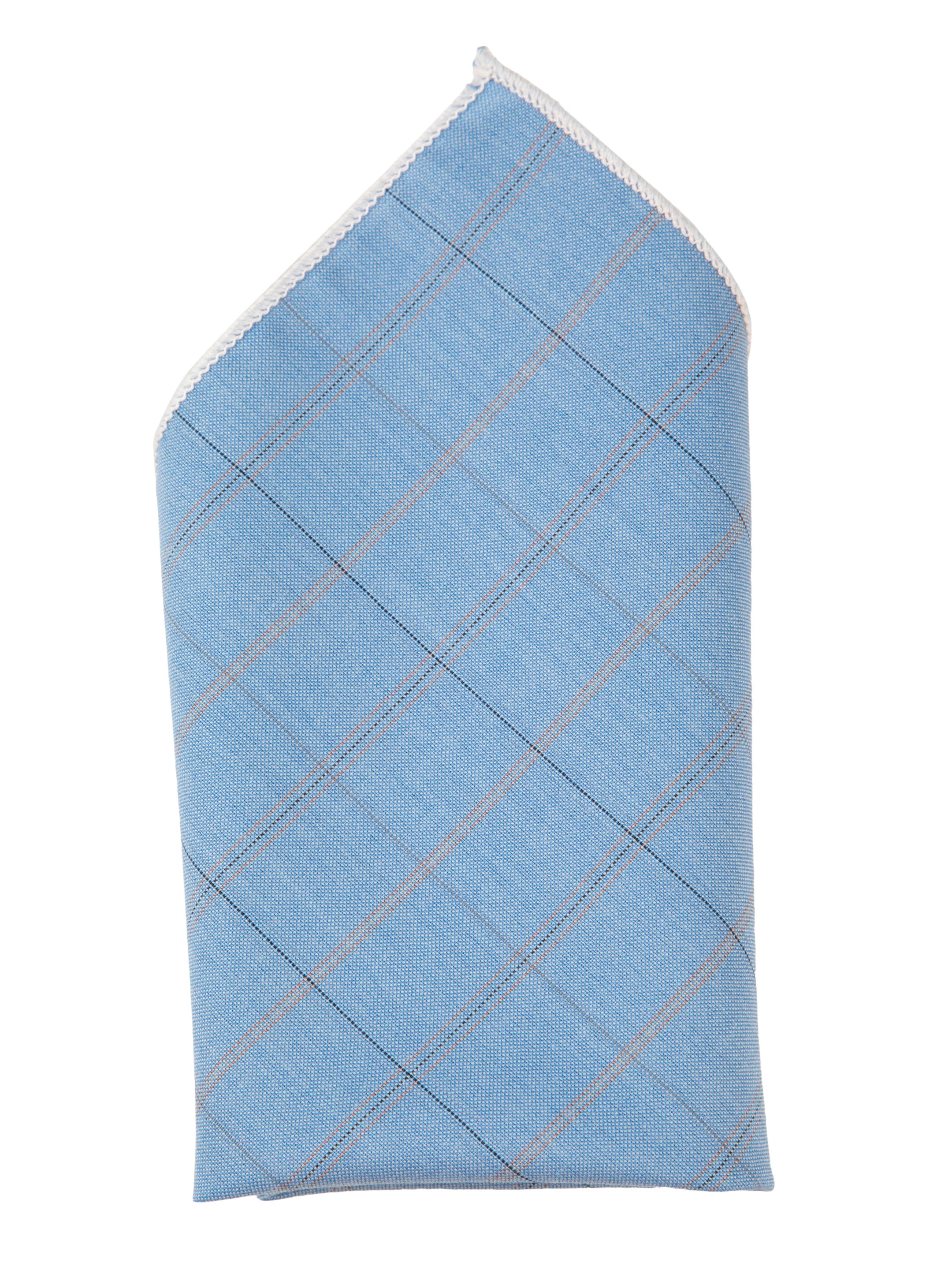 Alvaro Castagnino Blue & White Colored Microfiber Pocket Square for Men