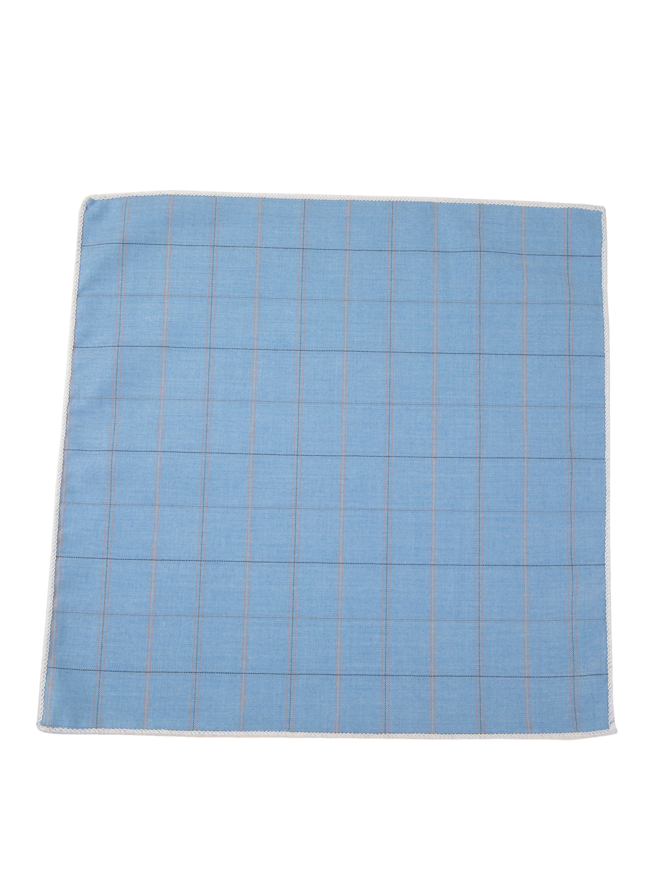 Alvaro Castagnino Blue & White Colored Microfiber Pocket Square for Men