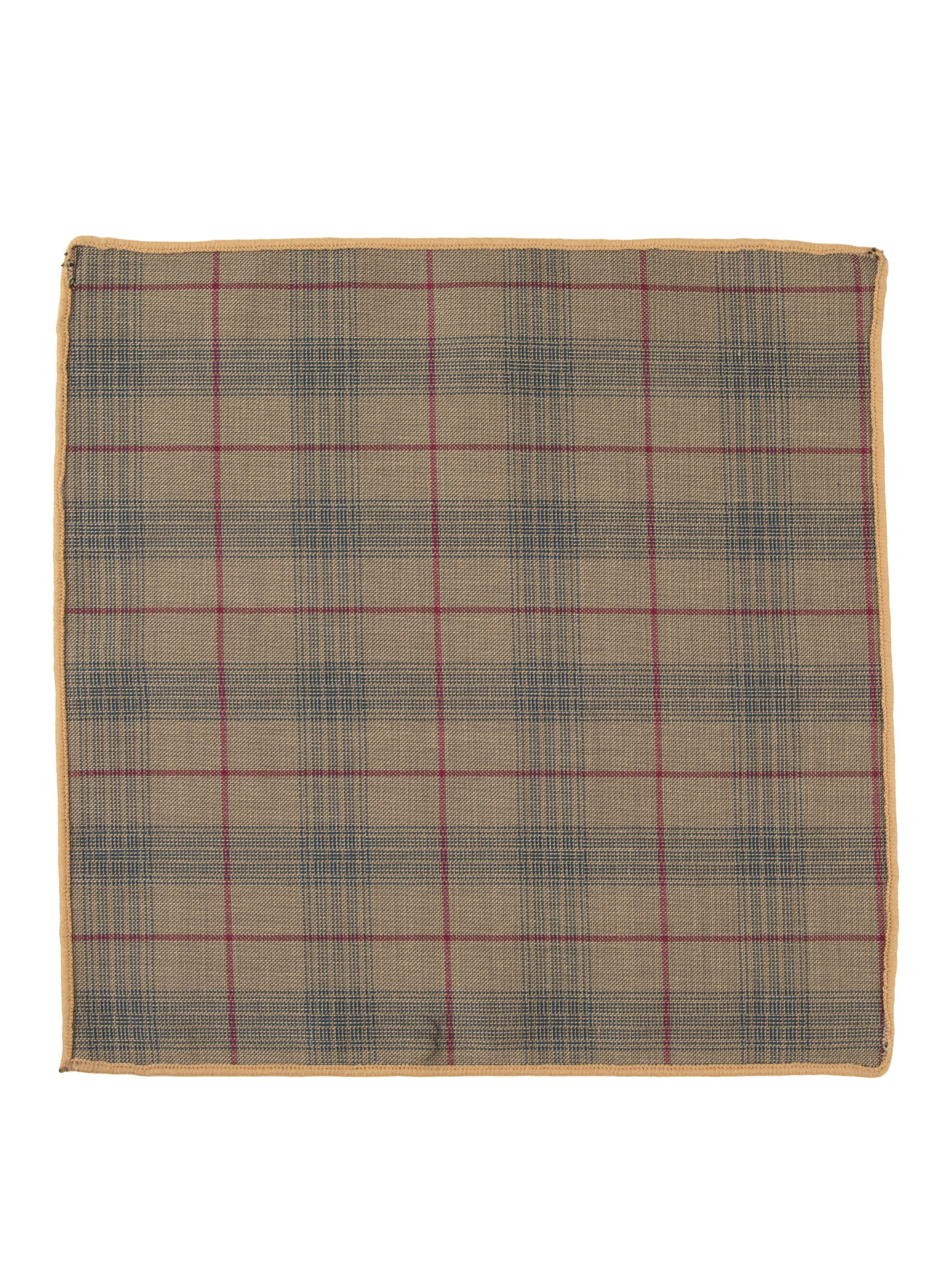 Alvaro Castagnino Brown & Mustard Colored Microfiber Pocket Square for Men