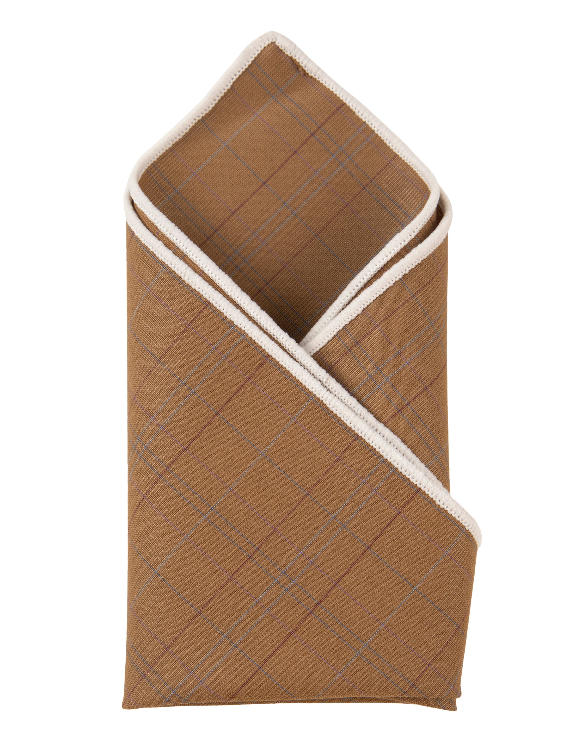 Alvaro Castagnino Brown Colored Microfiber Pocket Square for Men