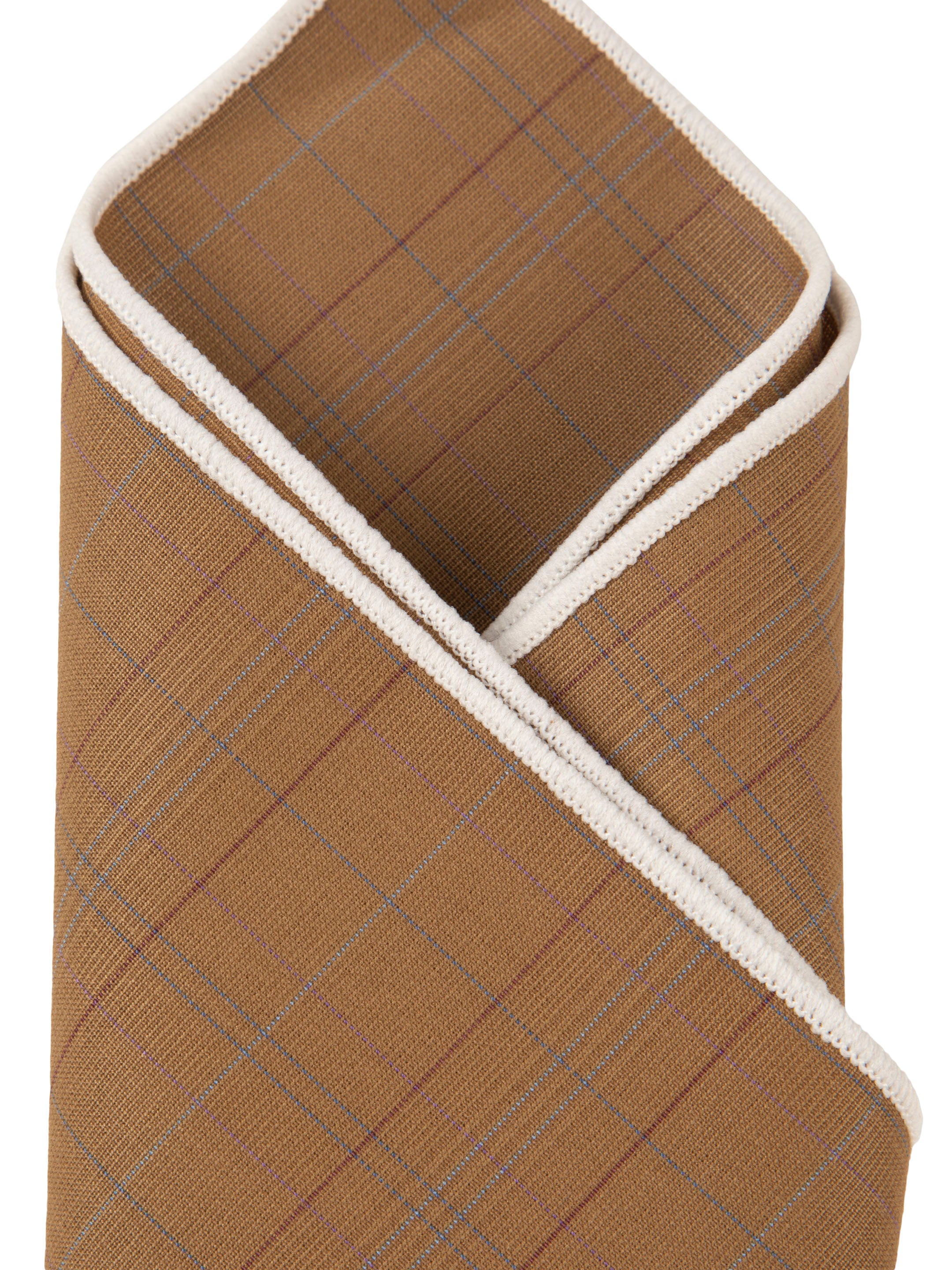 Alvaro Castagnino Brown Colored Microfiber Pocket Square for Men