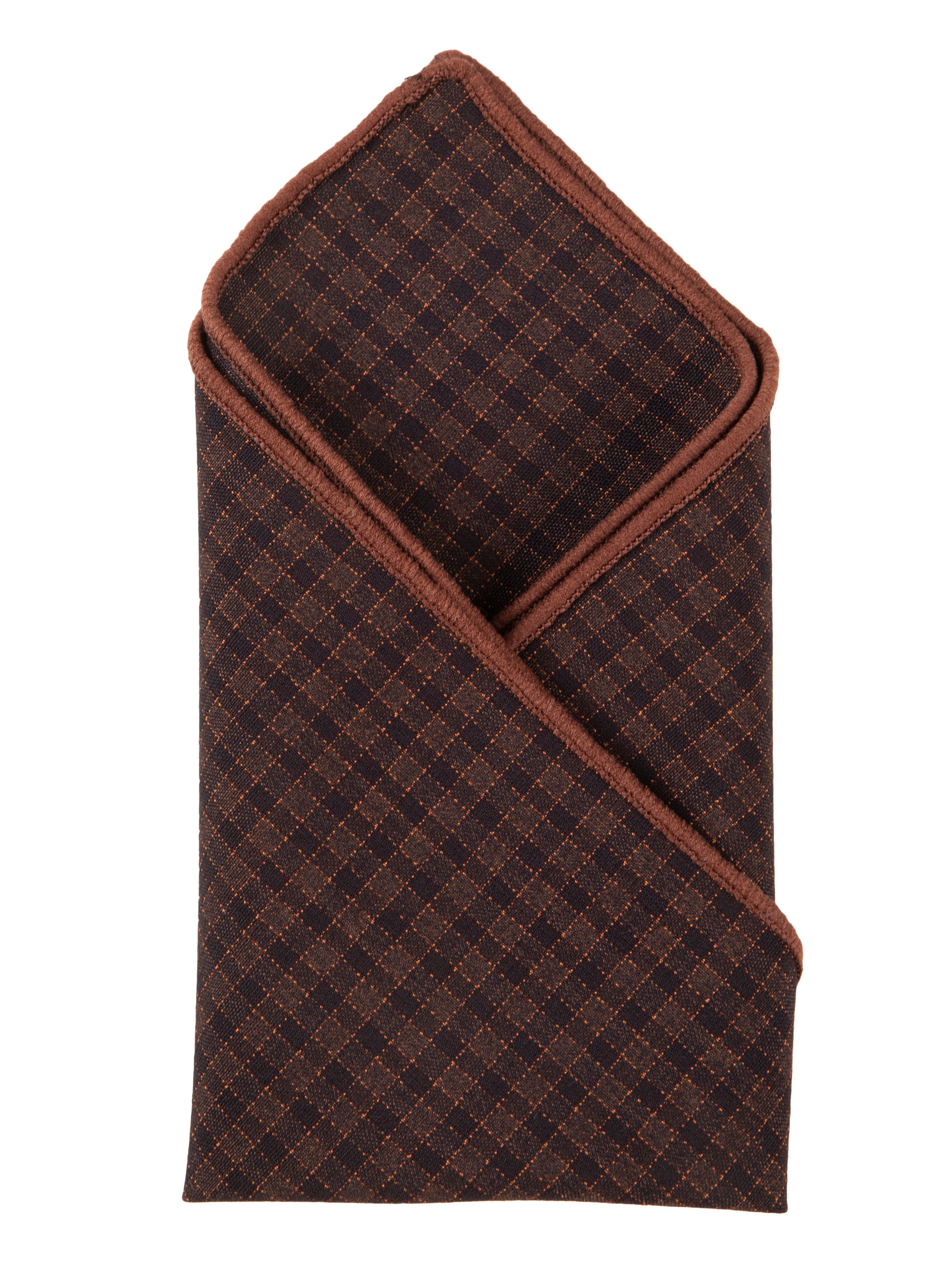 Alvaro Castagnino Brown Colored Microfiber Pocket Square for Men