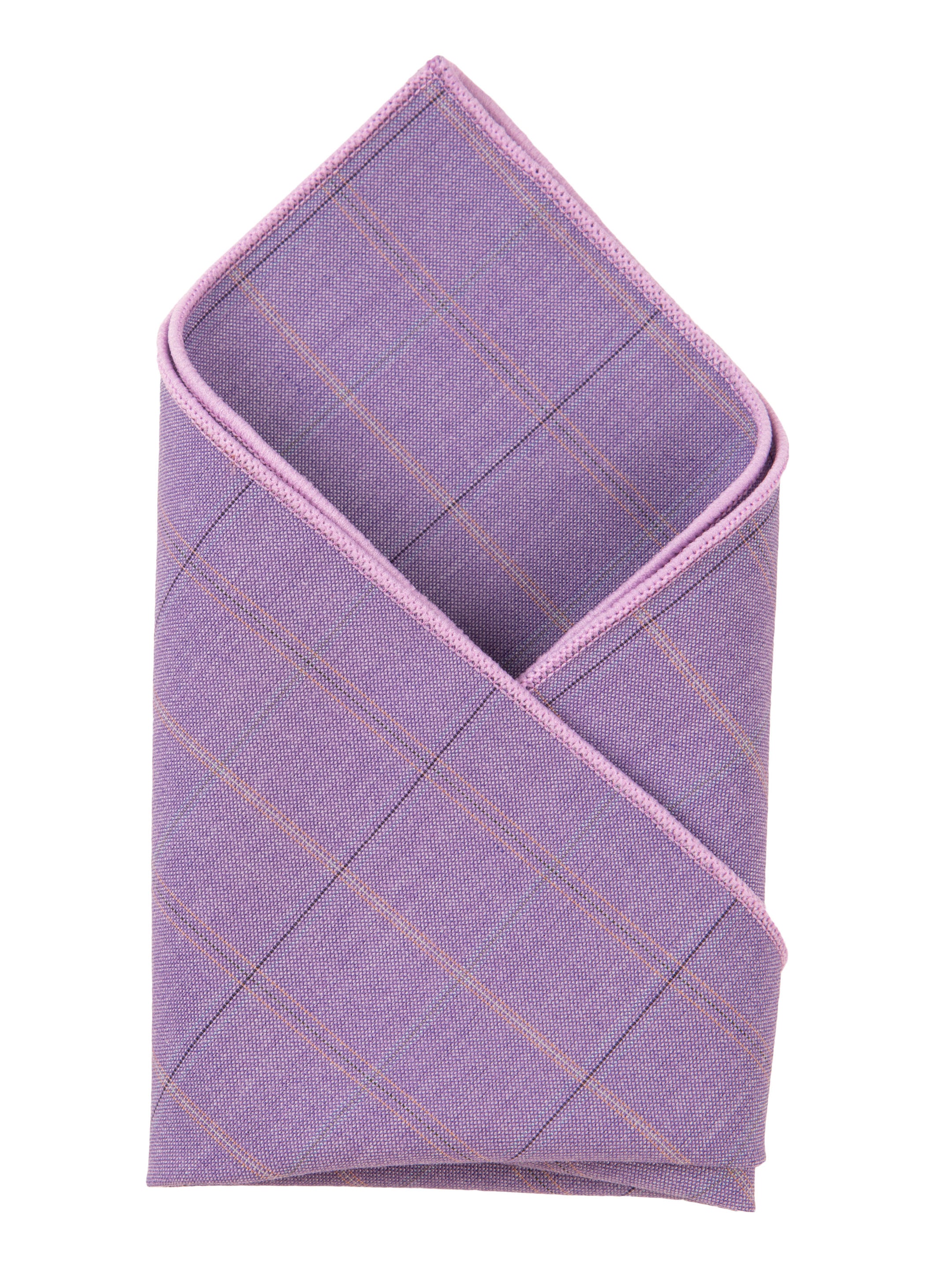 Lavender Check Cotton Pocket Square