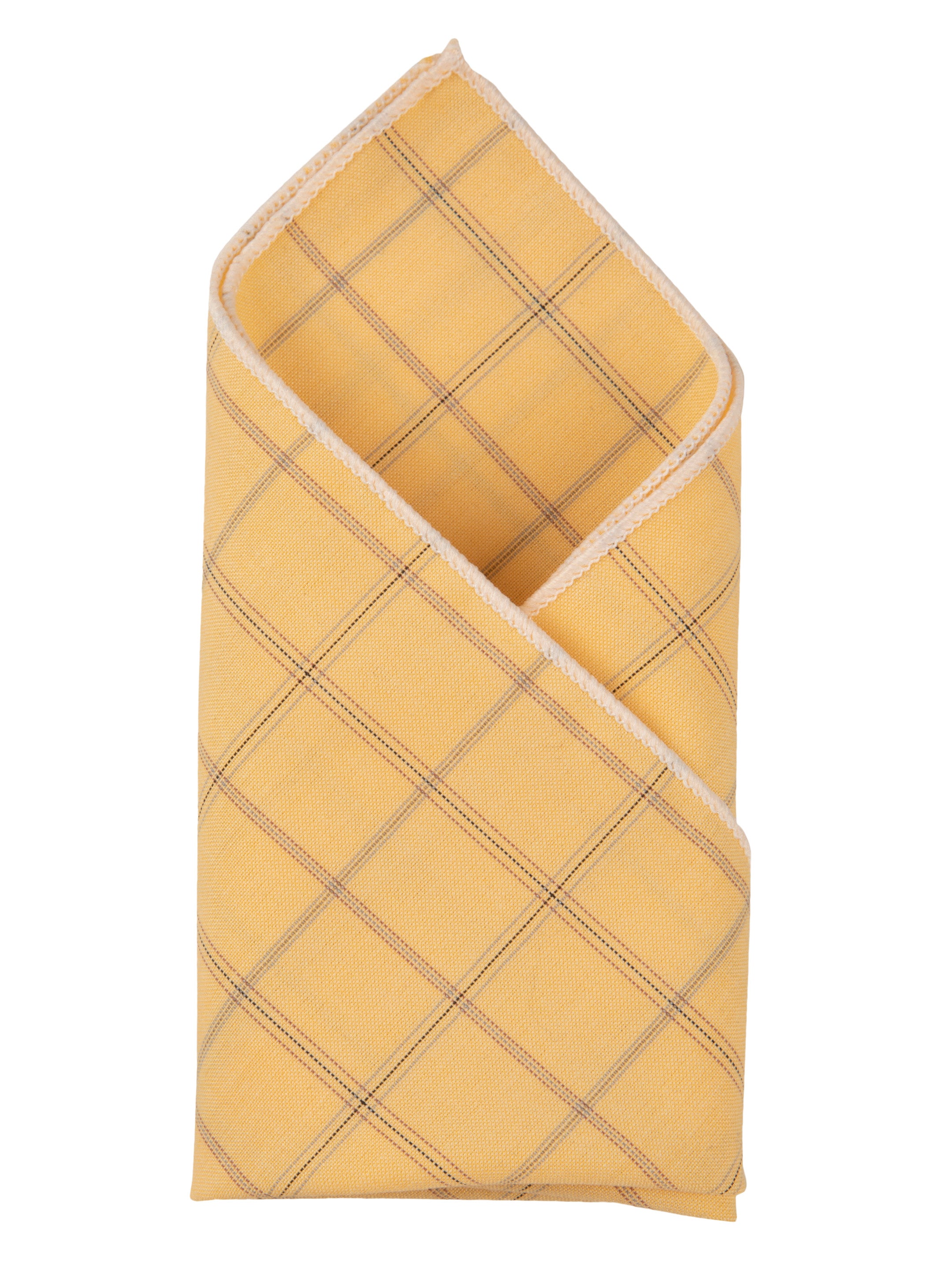 Alvaro Castagnino Yellow Colored Microfiber Pocket Square for Men