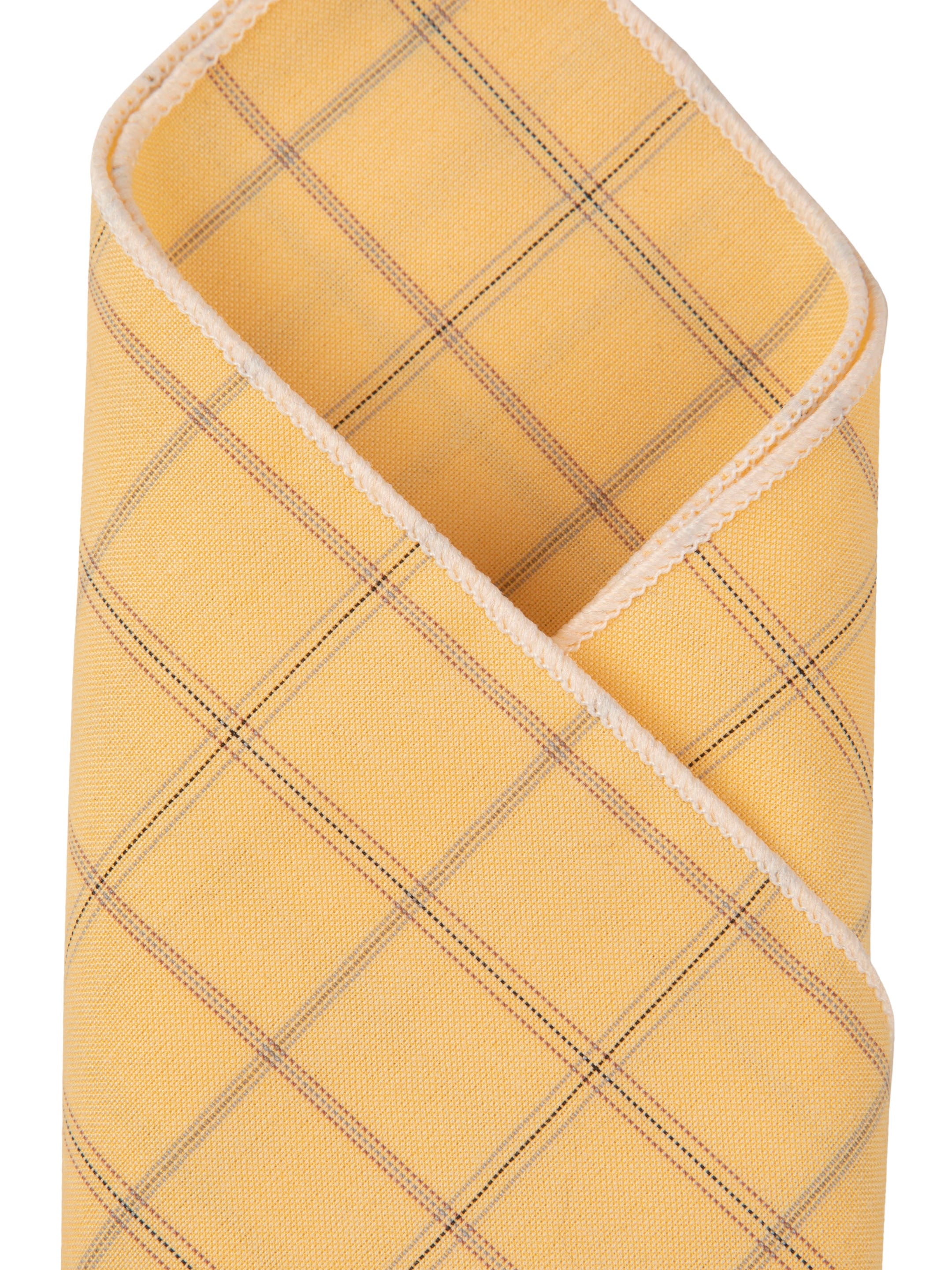 Sun-Kissed Yellow Check Cotton Pocket Square