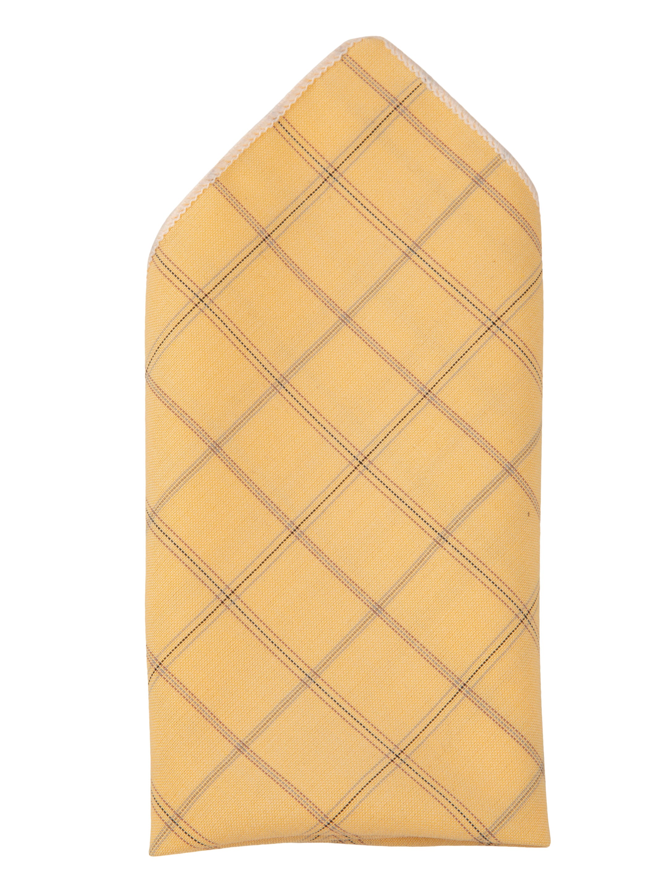 Alvaro Castagnino Yellow Colored Microfiber Pocket Square for Men