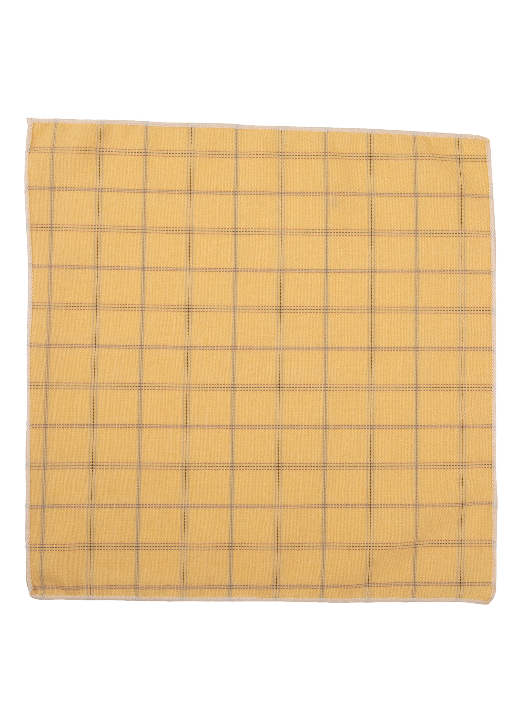 Alvaro Castagnino Yellow Colored Microfiber Pocket Square for Men