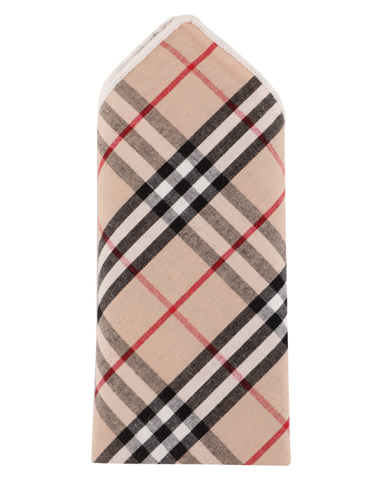 Alvaro Castagnino Beige & Multi Colored Microfiber Pocket Square for Men