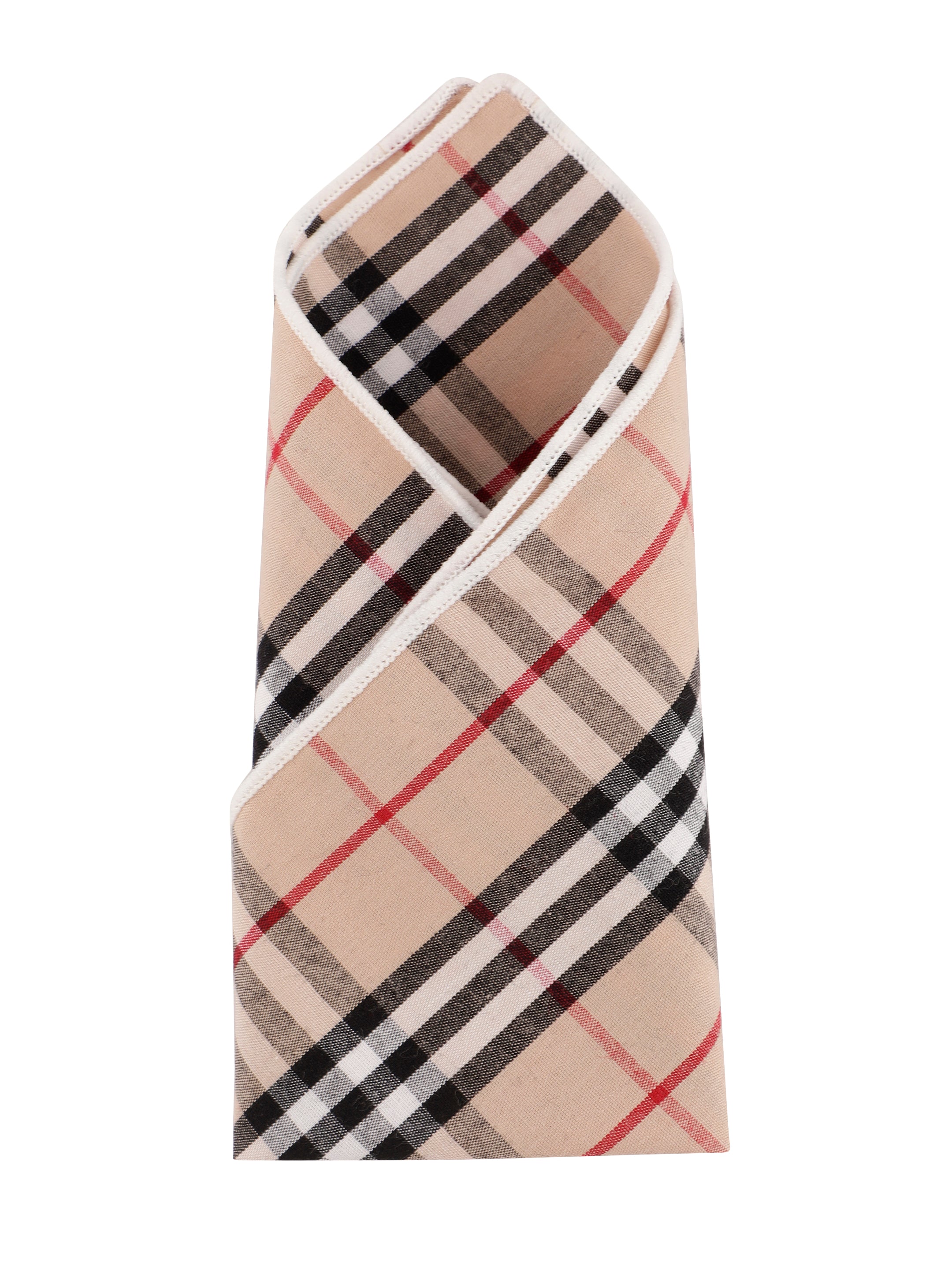 Alvaro Castagnino Beige & Multi Colored Microfiber Pocket Square for Men