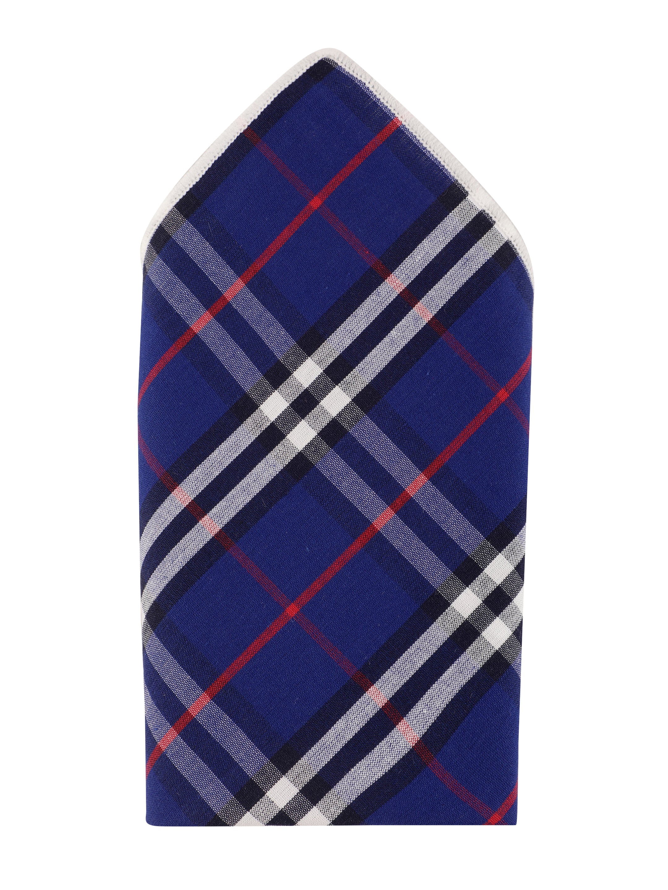 Royal Blue check Cotton Pocket Square