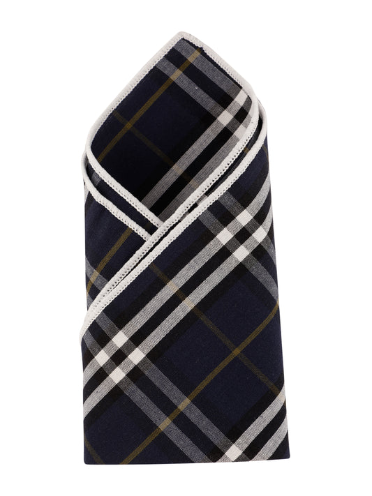 Alvaro Castagnino Blue & Multi Colored Microfiber Pocket Square for Men