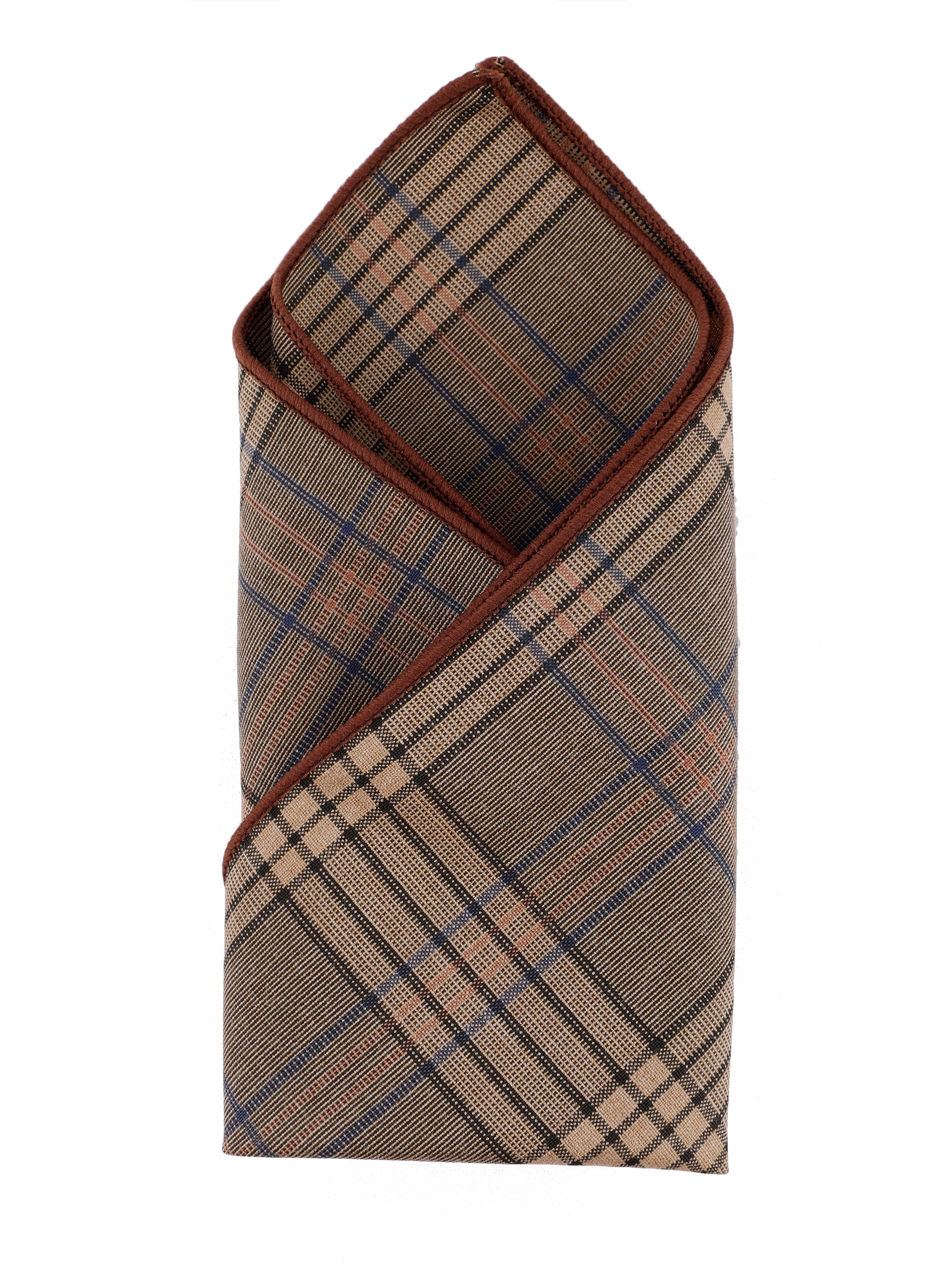 Alvaro Castagnino Brown & Multi Colored Microfiber Pocket Square for Men