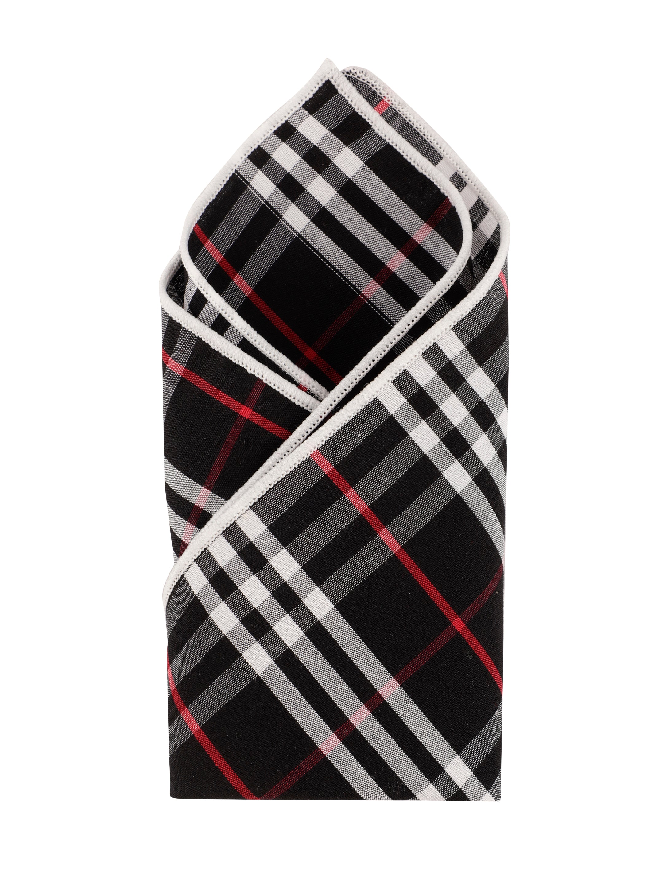 Midnight Black Cotton Pocket Square