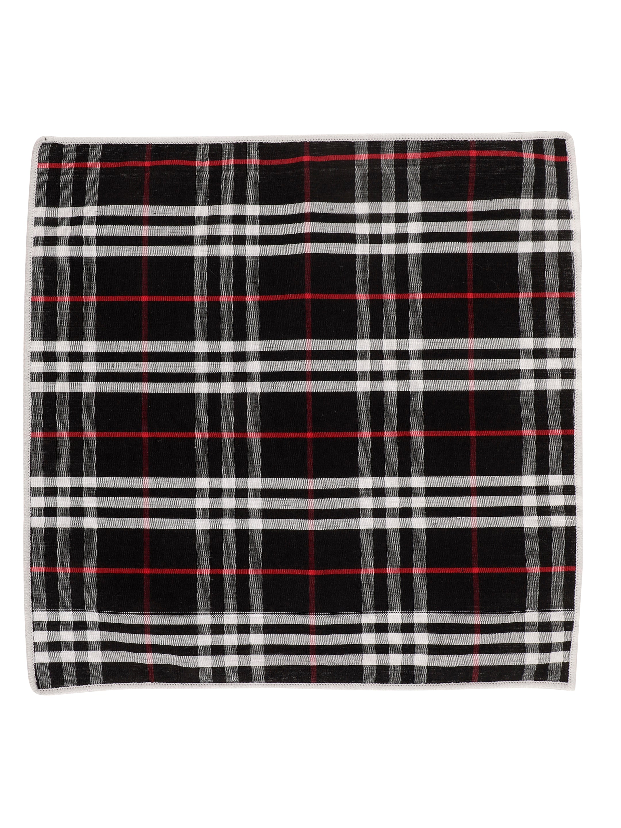 Alvaro Castagnino Black & Multi Colored Microfiber Pocket Square for Men