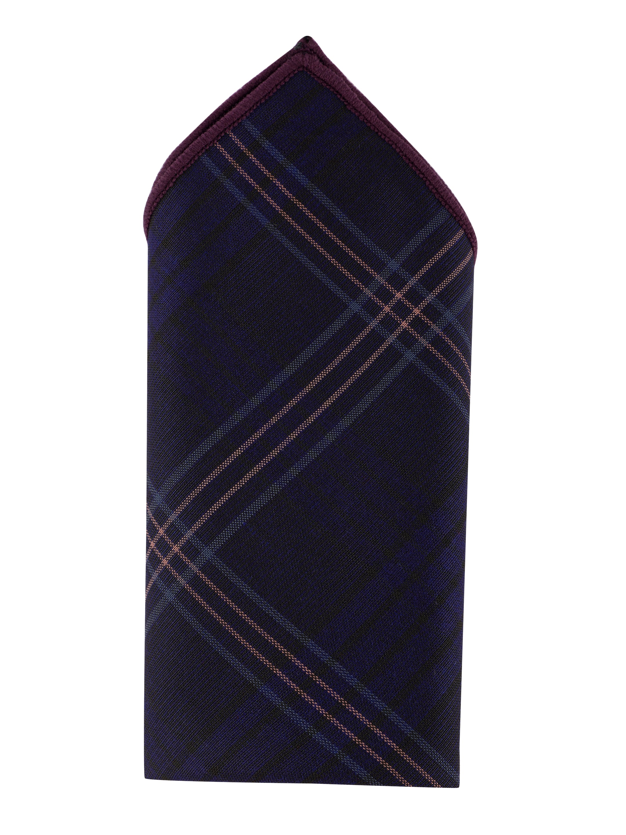 Deep Purple Check Cotton Pocket Square