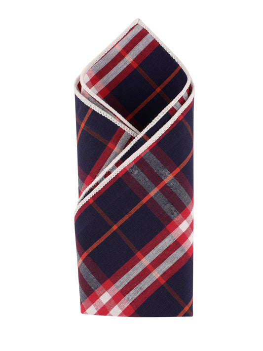 Alvaro Castagnino Blue & Multi Colored Microfiber Pocket Square for Men