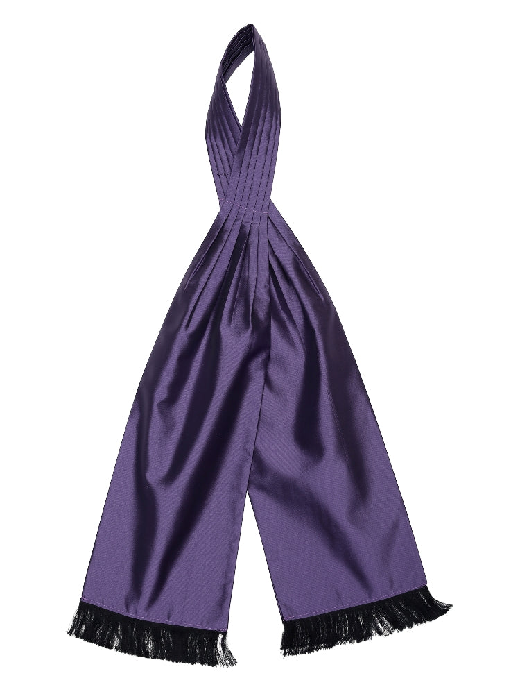 Purple Solid Fringed Cravat