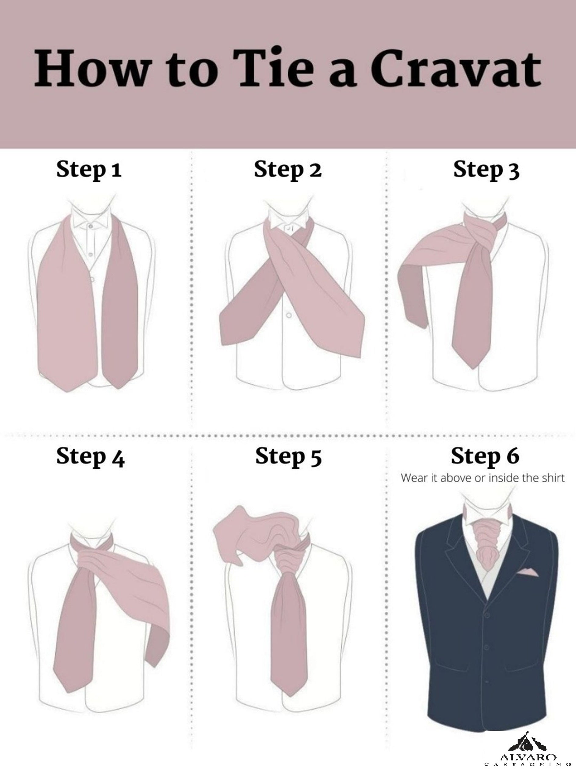 Alvaro Castagnino Grey Colored Microfiber Cravat  for Men