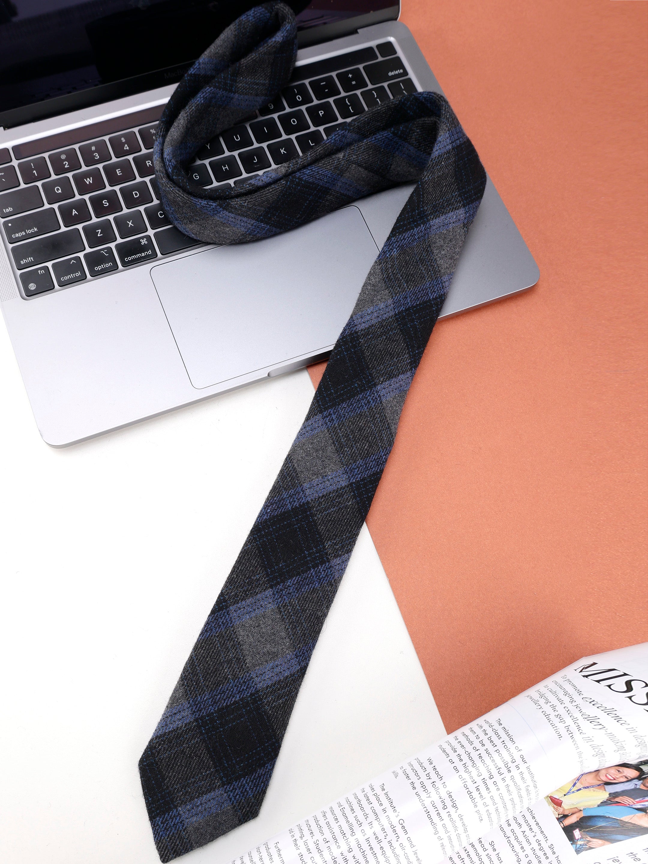 Alvaro Castagnino Grey & Blue Coloured Cotton Necktie for Men