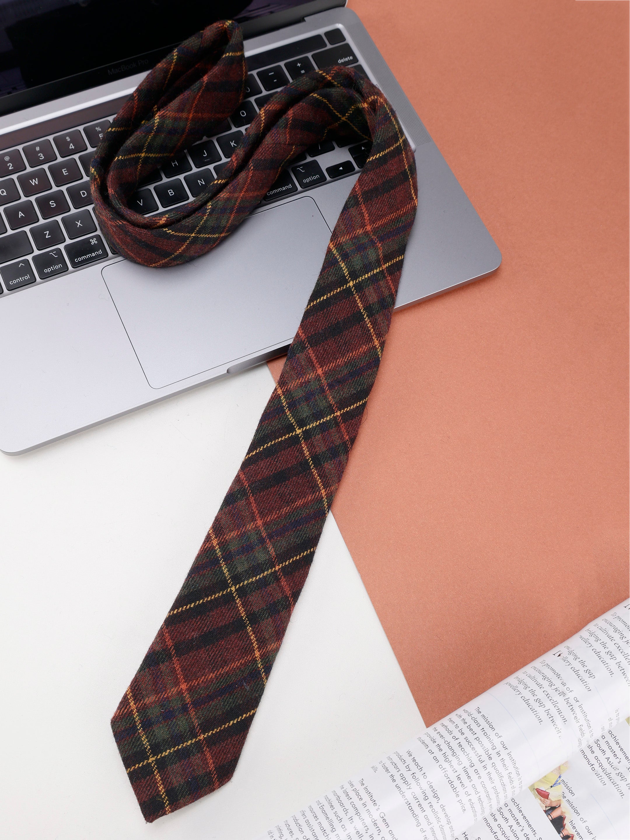 Alvaro Castagnino Maroon & Multi Coloured Cotton Necktie for Men