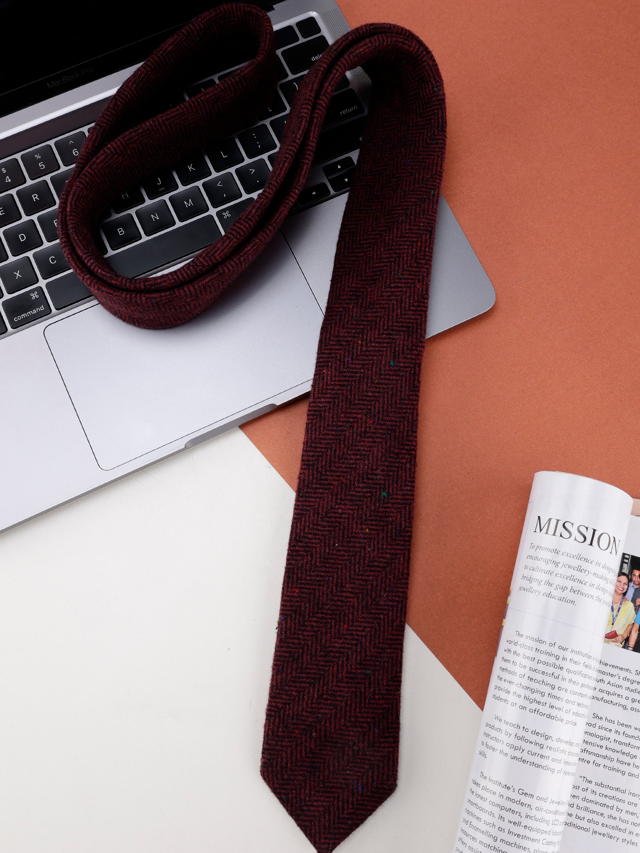 Alvaro Castagnino Rose Coloured Cotton Necktie for Men