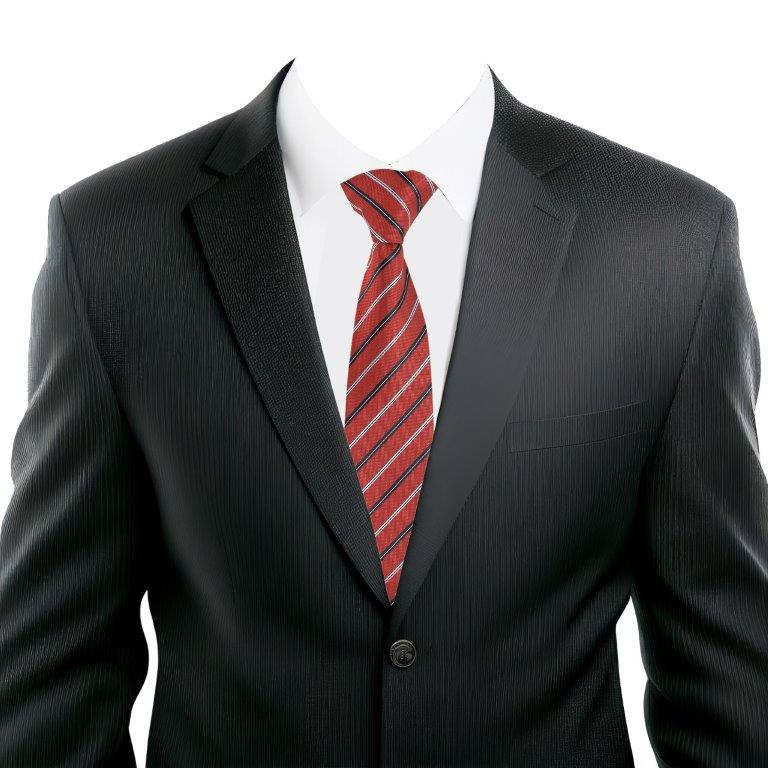 Maroon Diagonal Striped Necktie